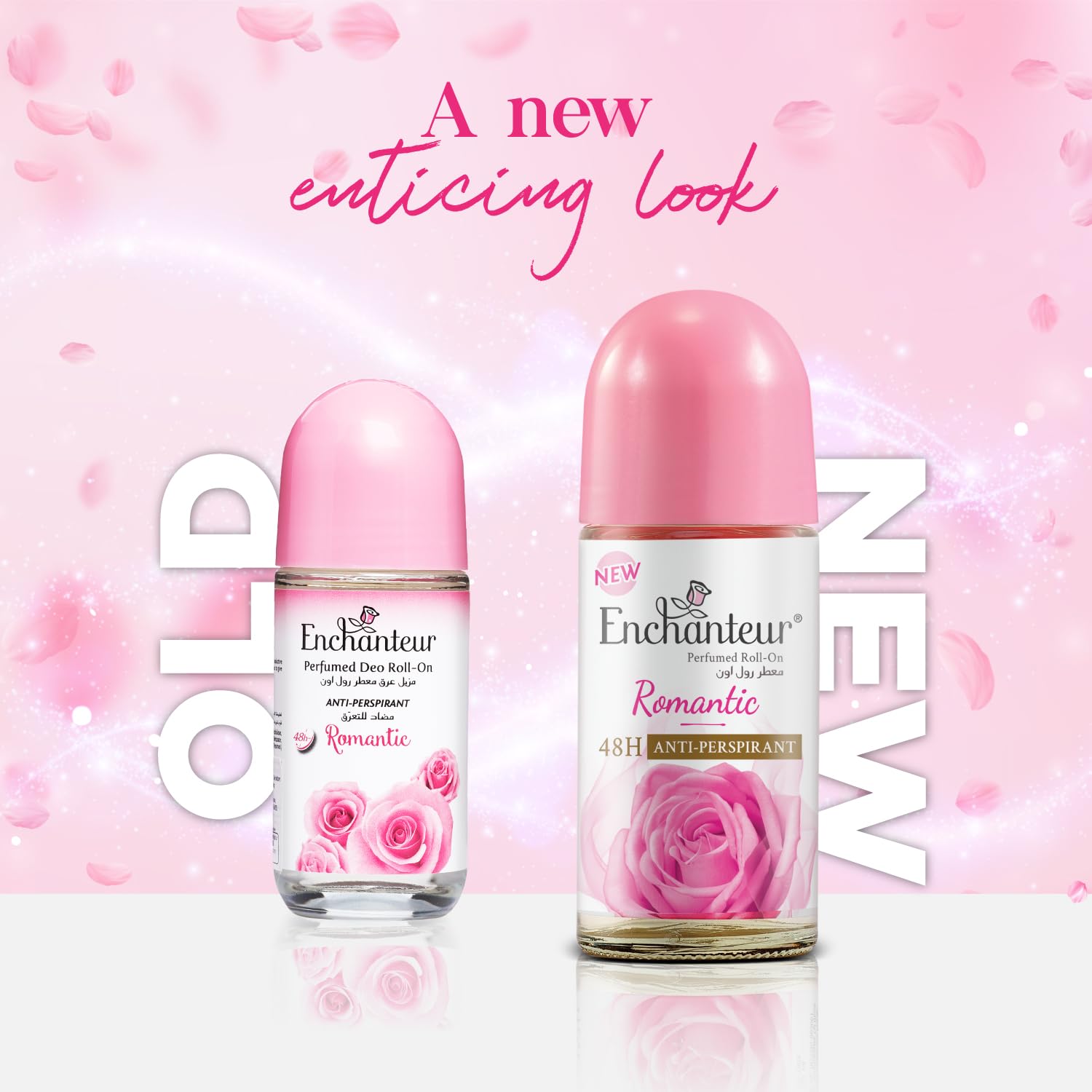 Enchanteur Romantic Roll-On Anti-Perspirant Deodorant | 48-Hour Odour Protection, Quick-Dry & Non-Sticky | Floral French Fragrance | 50 ML