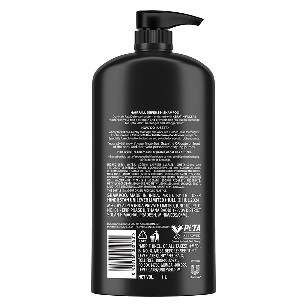 TRESemme Smooth Shine Shampoo 1000ml With Vitamin H and Silk Protein | Salon-Smooth Silky Hair| Shiny and Smooth Hair | Intense Hydration