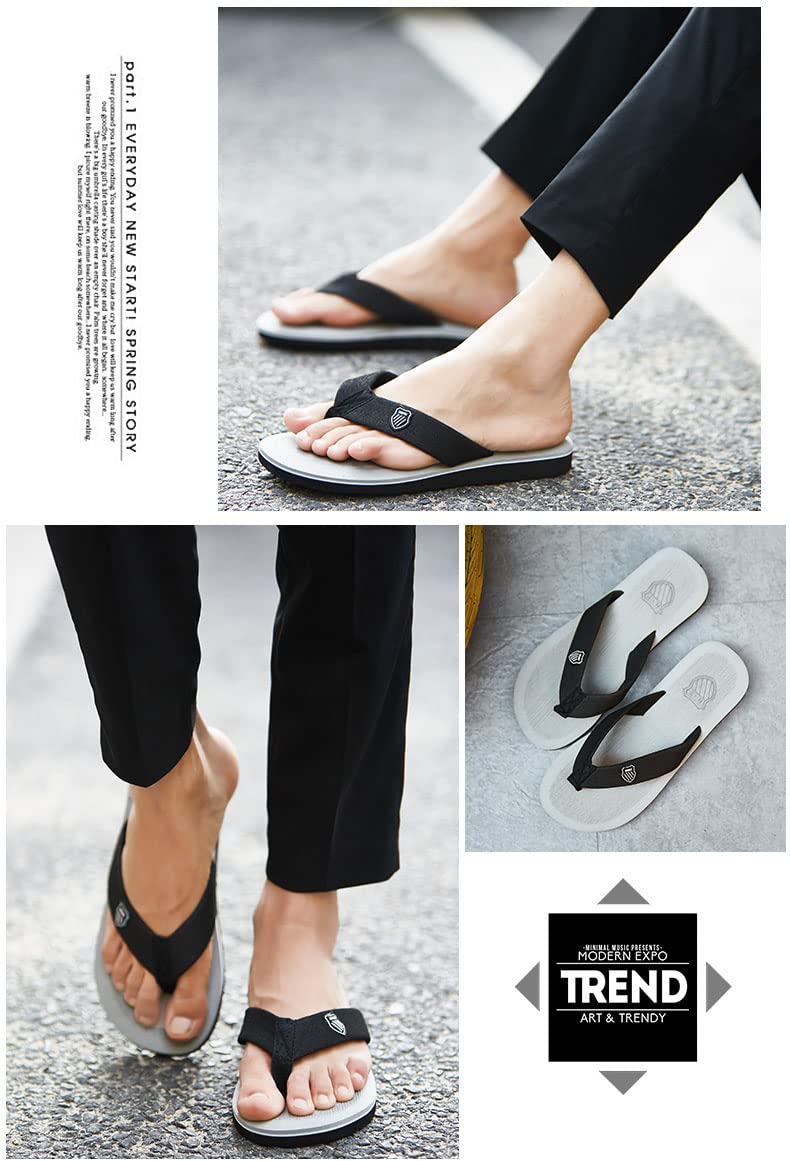 ILU Slipper For Men's Ortho Care Flip Flops Orthopadic Diabetic Doctor Dr House Slides Home Bathroom Gent's Clogs Soft Foam Outdoor Grey- 6 UK