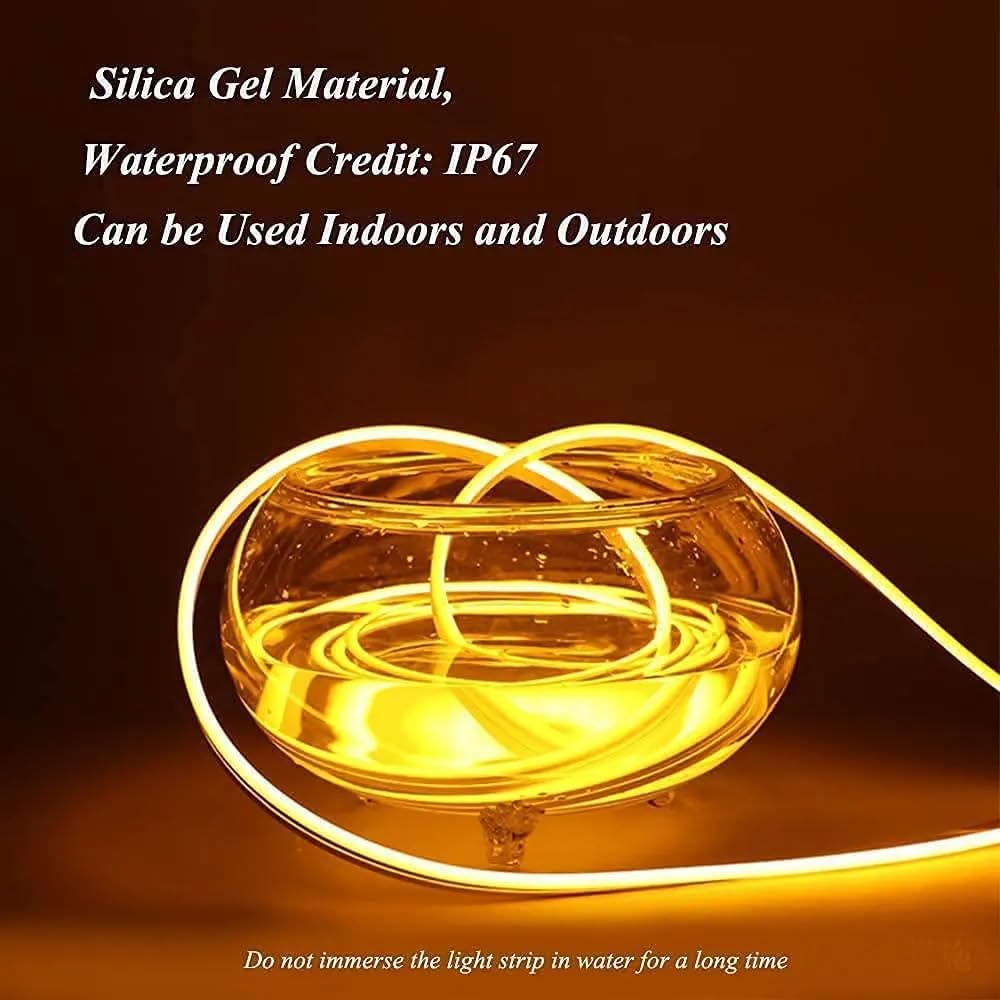 AirSky Warm White Neon Strip Lights, 4 Meters Long, DC 12V LED Light Strip, Waterproof IP65, Flexible Silicone Neon Rope Light Suitable for Indoor and Outdoor use in bedrooms and Kitchens