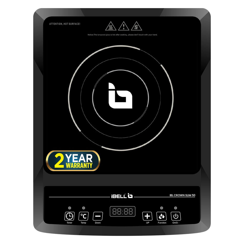 IBELL SLIM50 Induction Cooktop, 2000W, BIS Certified, LED Display, 2 Yr Warranty, Auto Shut-Off, Over Heat Protection (Black)