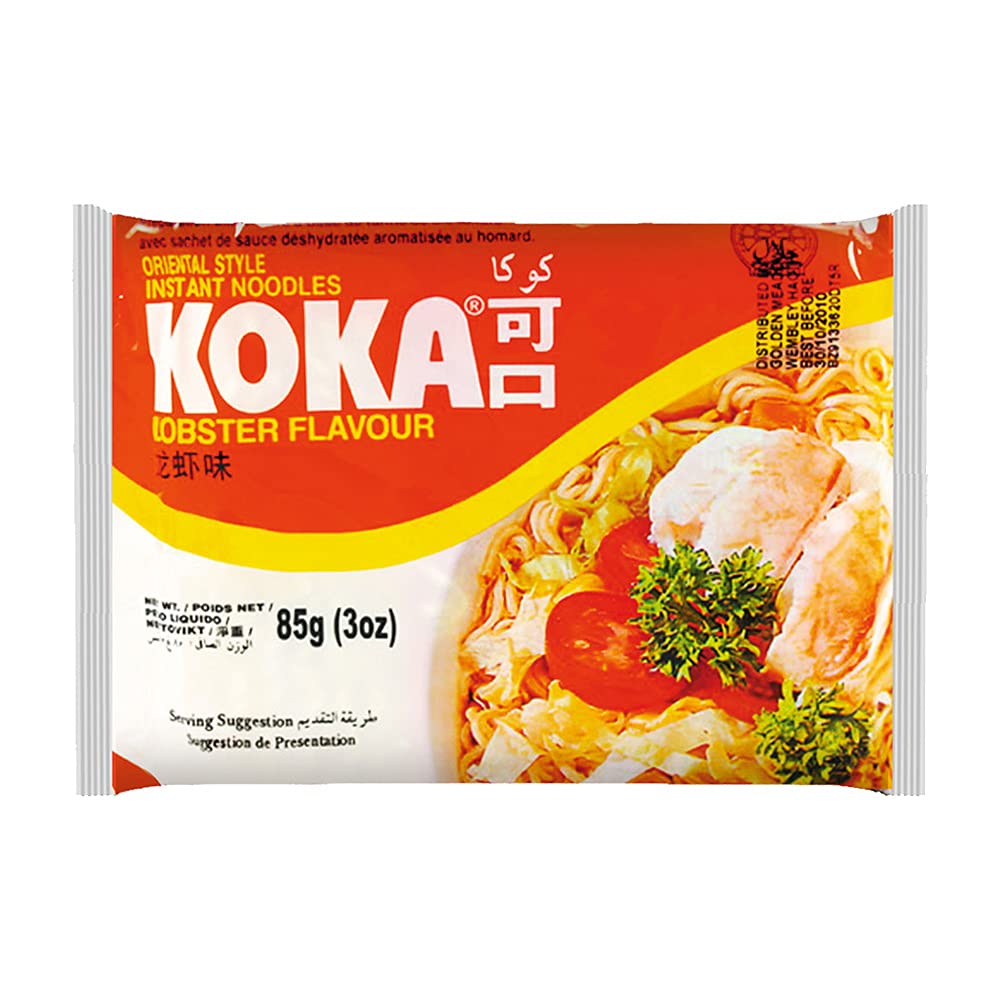 KOKA Oriental Instant Lobster Flavour Noodles - Pack Of 9 "(Halal Certified)" - Non Vegetarian, 765 Gm