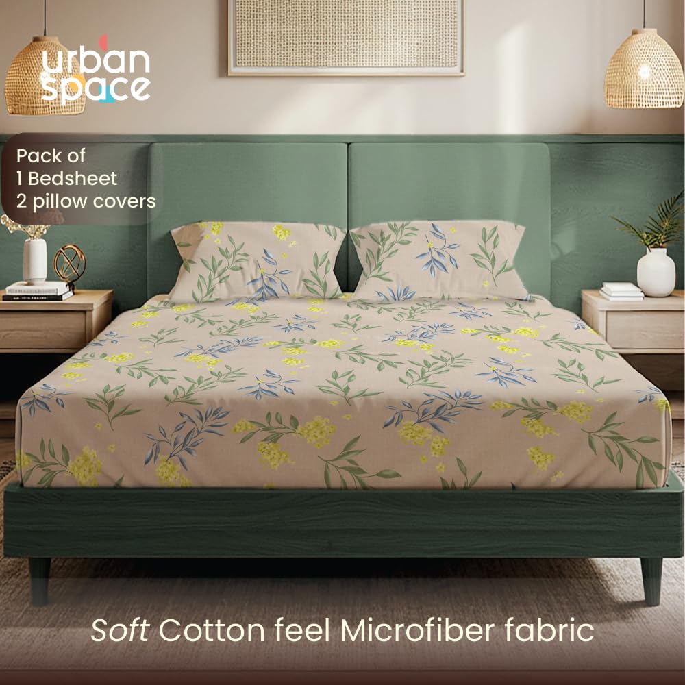 FRESH FROM LOOM Microfiber Queen Size Solid Plain Bedsheet Set - 240 TC, Anti Fade, Includes 2 Pillow Covers (Size- 90x95 inch | Wine| Solid)