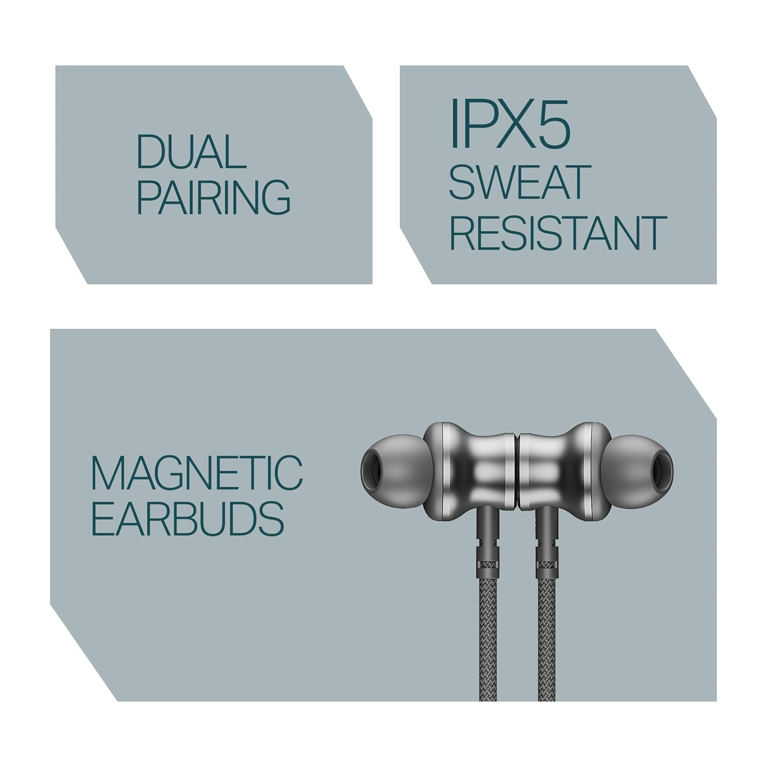 boAt 2025 Launch Rockerz 113, 40H Battery, Dual Pair, Fast Charge, ENx Tech, Stream Ad Free Music via App Support, Magnetic Buds, Bluetooth Neckband, Wireless with Mic in Ear Earphones (Ash Grey)