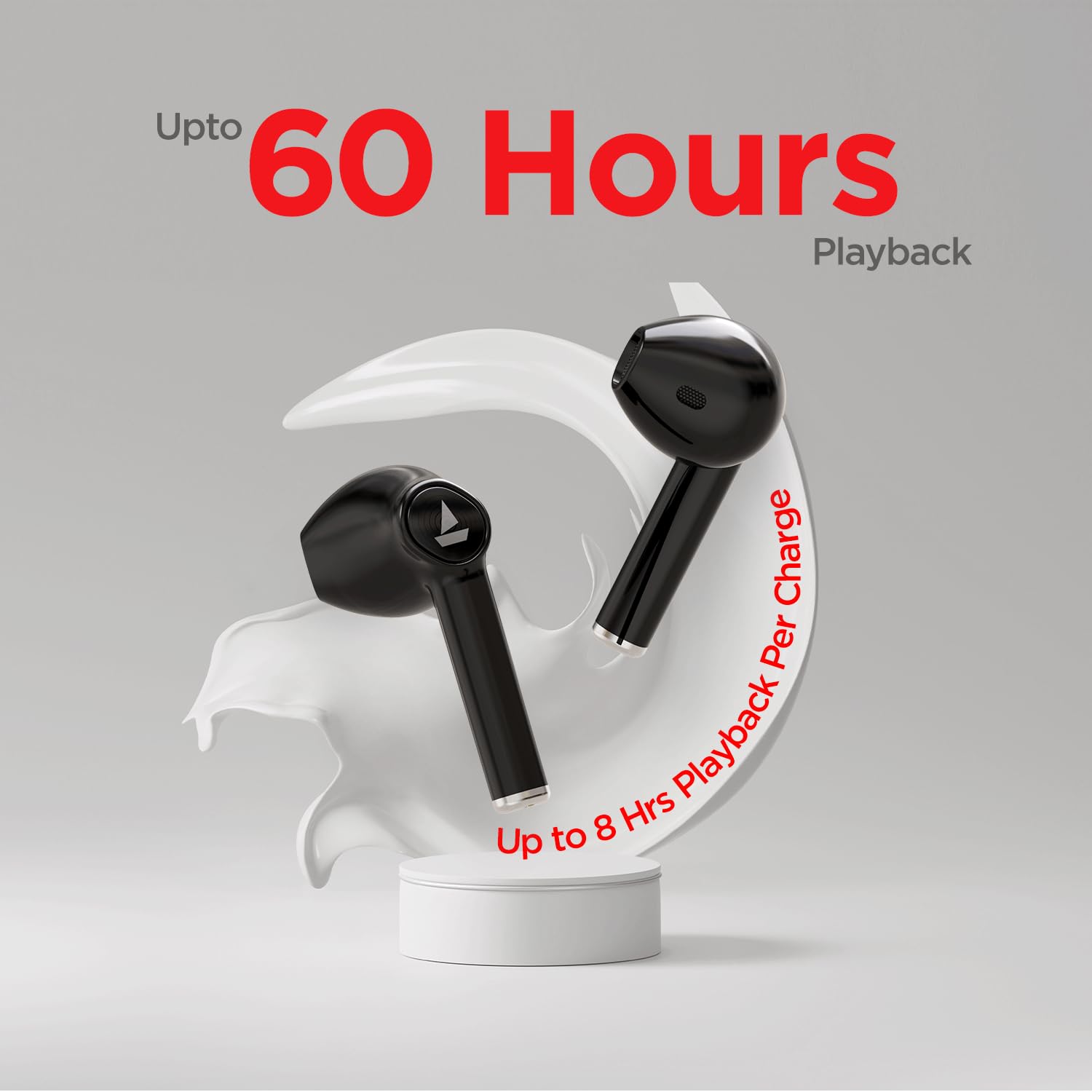 Boat Airdopes 131/8 with 60 Hrs Playback, ASAP Charge Truly Wireless Bluetooth in Ear Earbuds with Mic (Active Black)