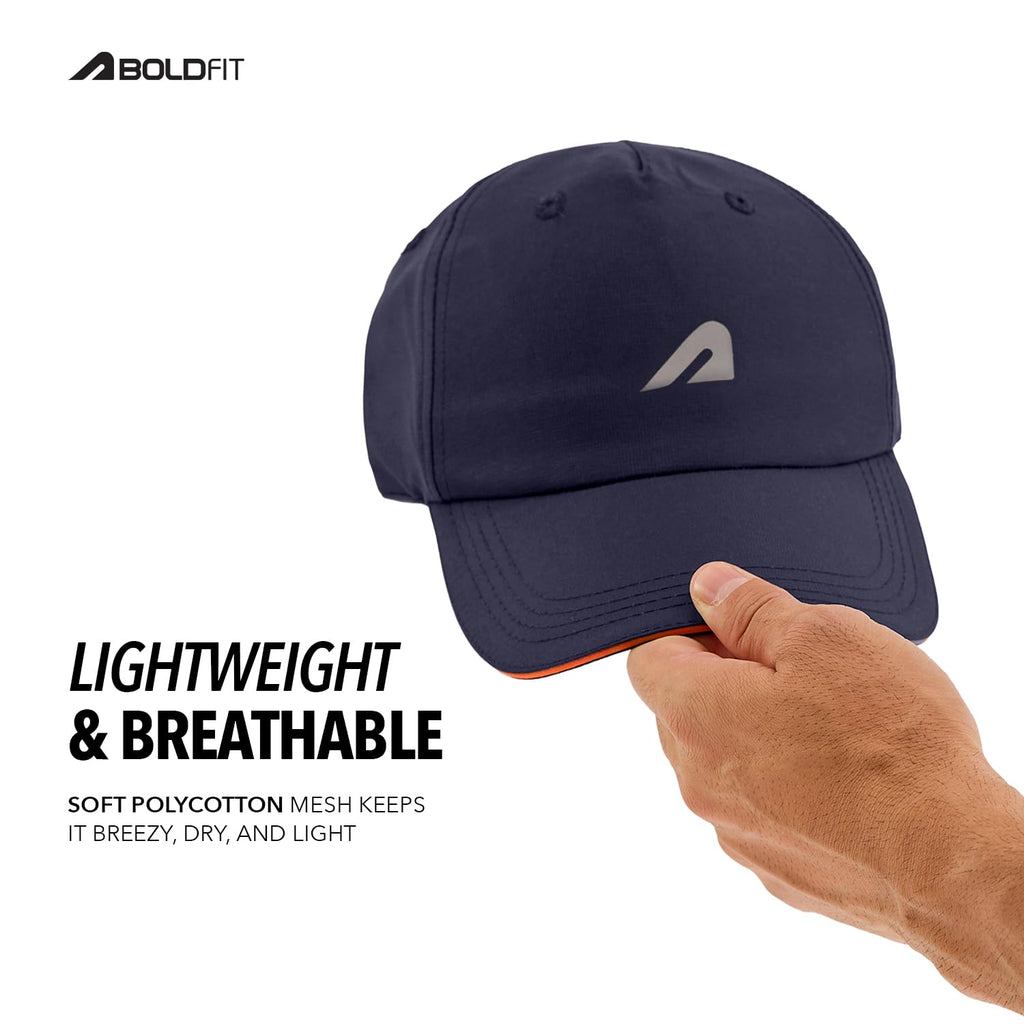 Boldfit Polyester Blend Head Caps For Men Unisex Mens Caps With Adjustable Strap In Summer For Men & Women For All Sports Cap - Blue
