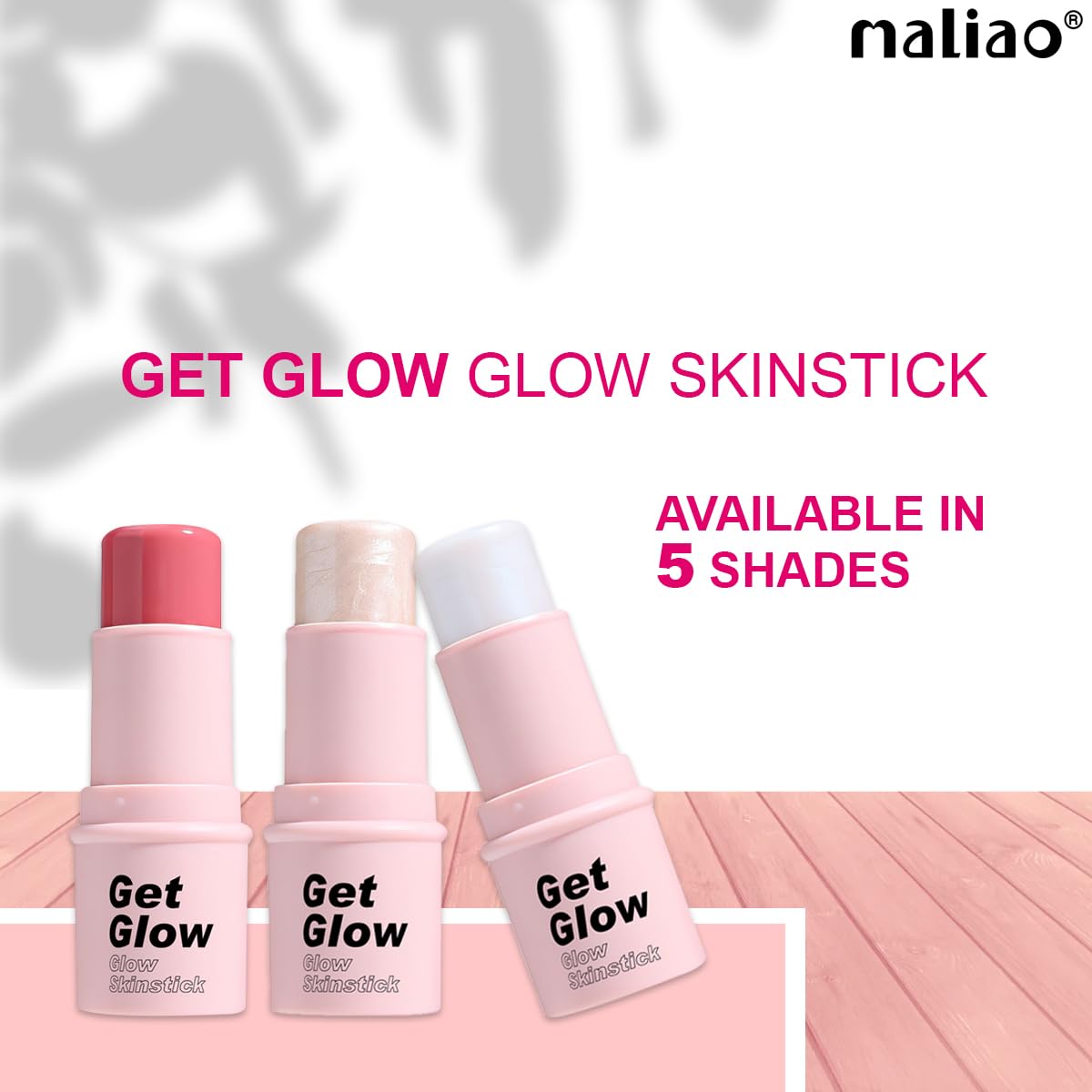 Maliao Get Glow Skinstick - Radiant Glow Highlighter for Luminous Skin (1, CLEAN WATER, Medium)