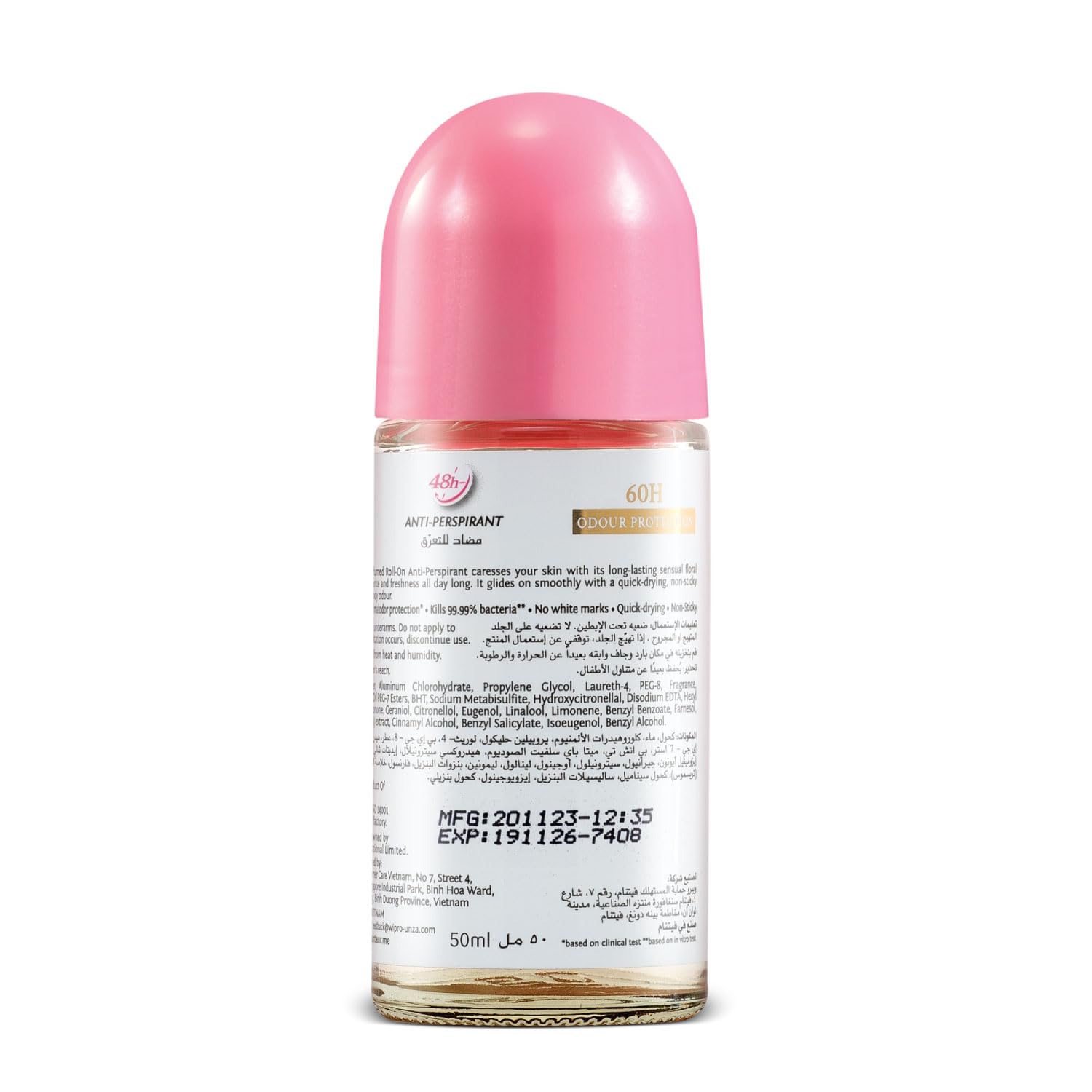 Enchanteur Romantic Roll-On Anti-Perspirant Deodorant | 48-Hour Odour Protection, Quick-Dry & Non-Sticky | Floral French Fragrance | 50 ML