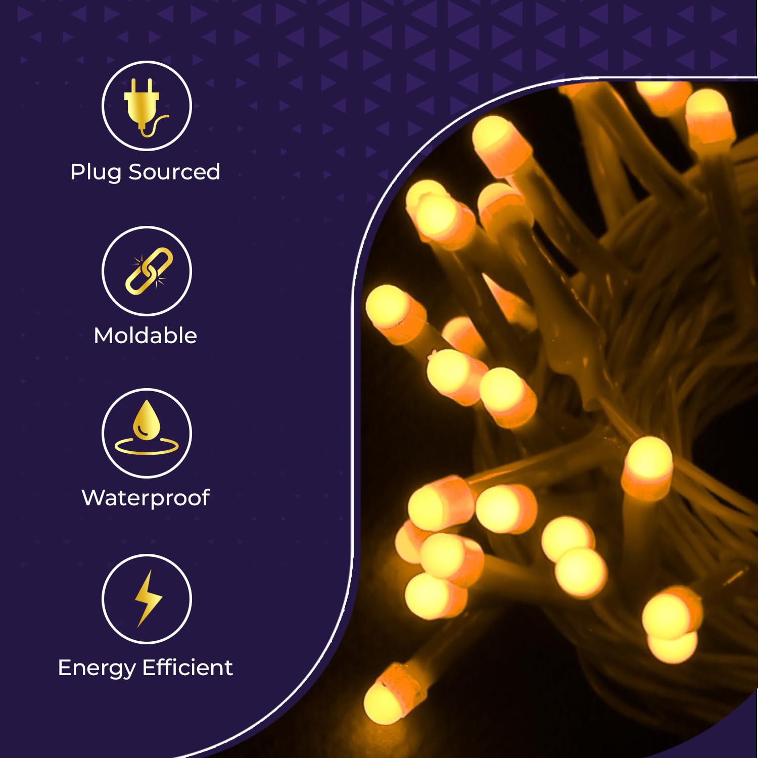 Lexton 40 LED Power Pixel Serial String/Fairy Light | Plug Sourced | Suitable for Home & Outdoor Decoration, Diwali, Christmas, Ramadan, Wedding, Party, Festival (Pack of 1, Warm White)