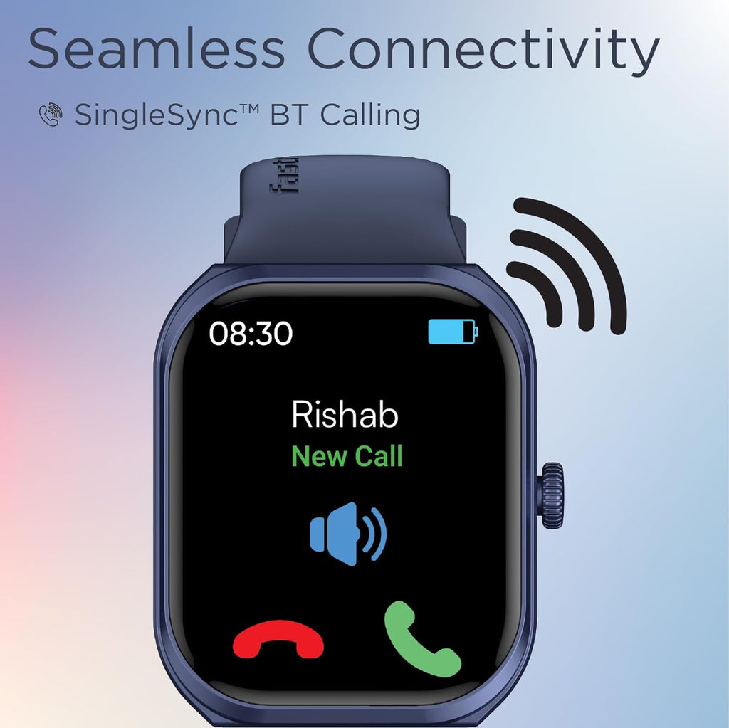 Fastrack Limitless FS2+ Smart Watch, 2.01" UltraVU Display, Functional Crown, SingleSync BT Calling, 110+ Sports Modes, 200+ Smartwatch Faces, Upto 7 Day Battery, AI Voice Assistant (Black)