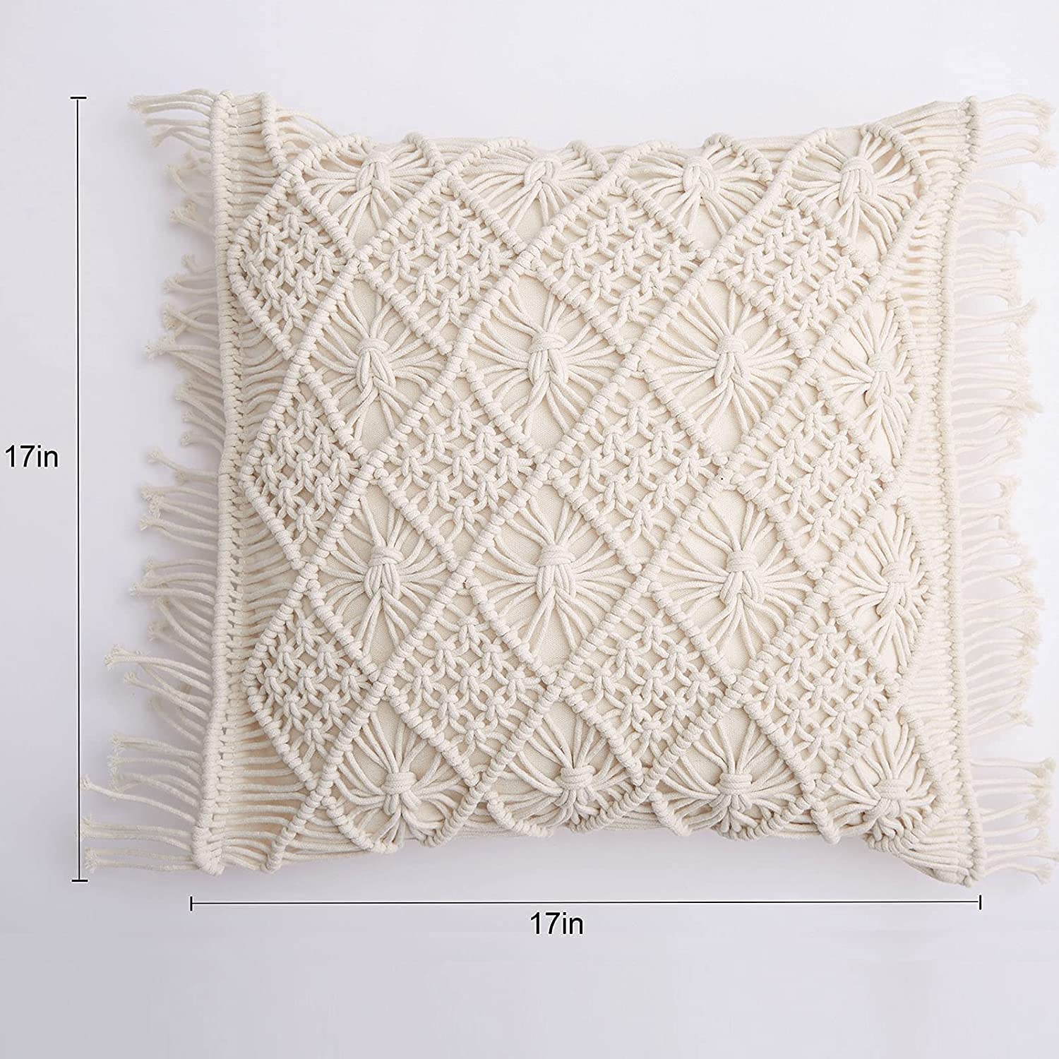 Cloth Fusion Microfiber Cushion 16 inch x 16 inch Filler, Sofa Cushions Set of 5, Durable Sofa Pillow for Home Decor (White)