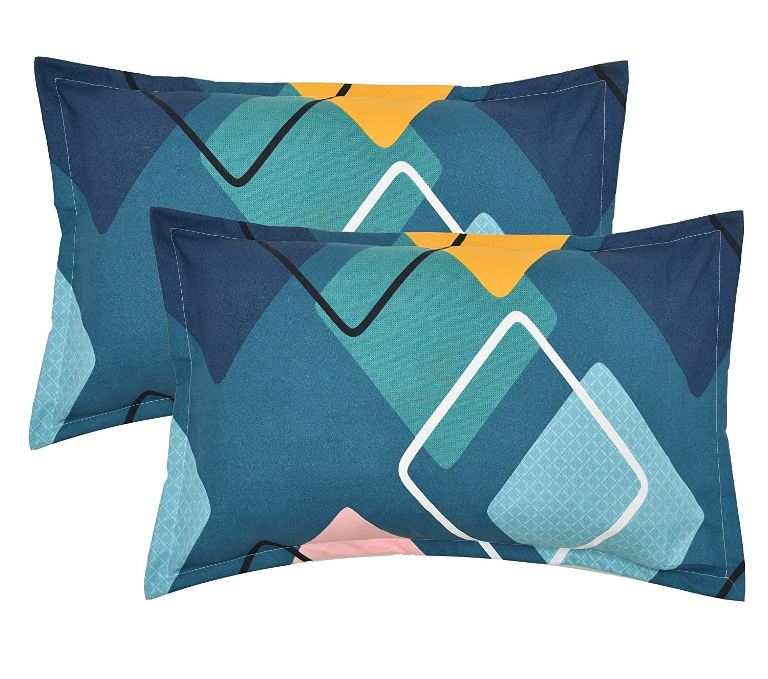 Wakefit Pillow Cover | Premium Cotton 144 TC Pillow Print Covers Standard - 18 x 27 inches (Parisa - Set of 2)