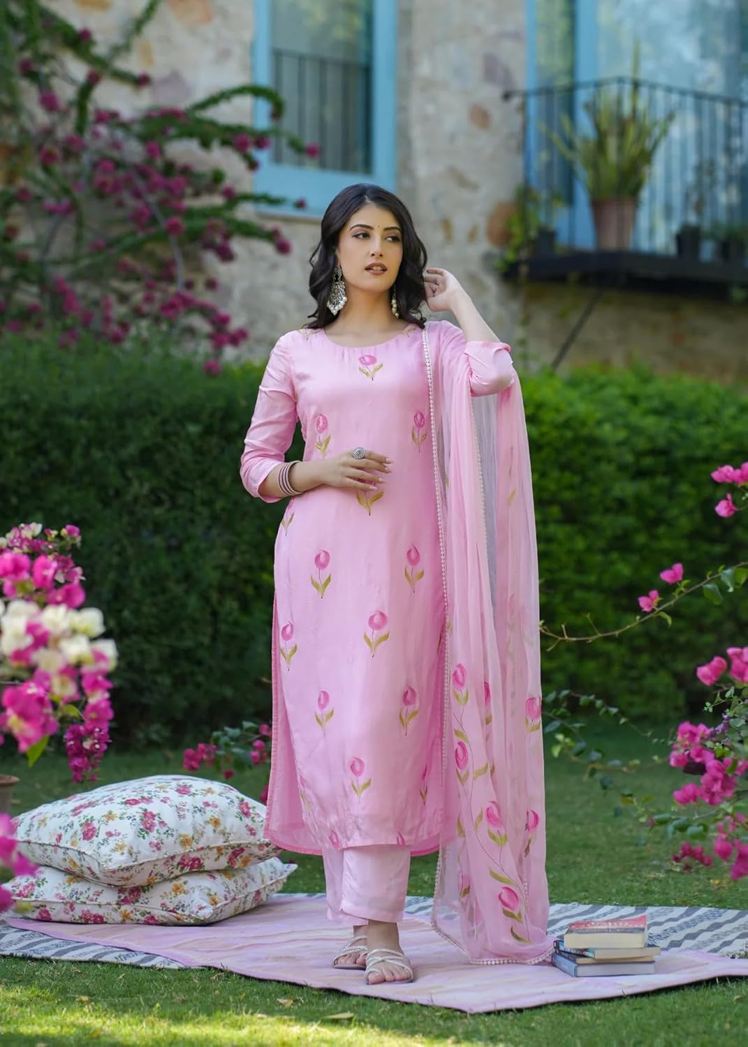 rytras Women's Cotton Straight Fit Printed Straight Kurta