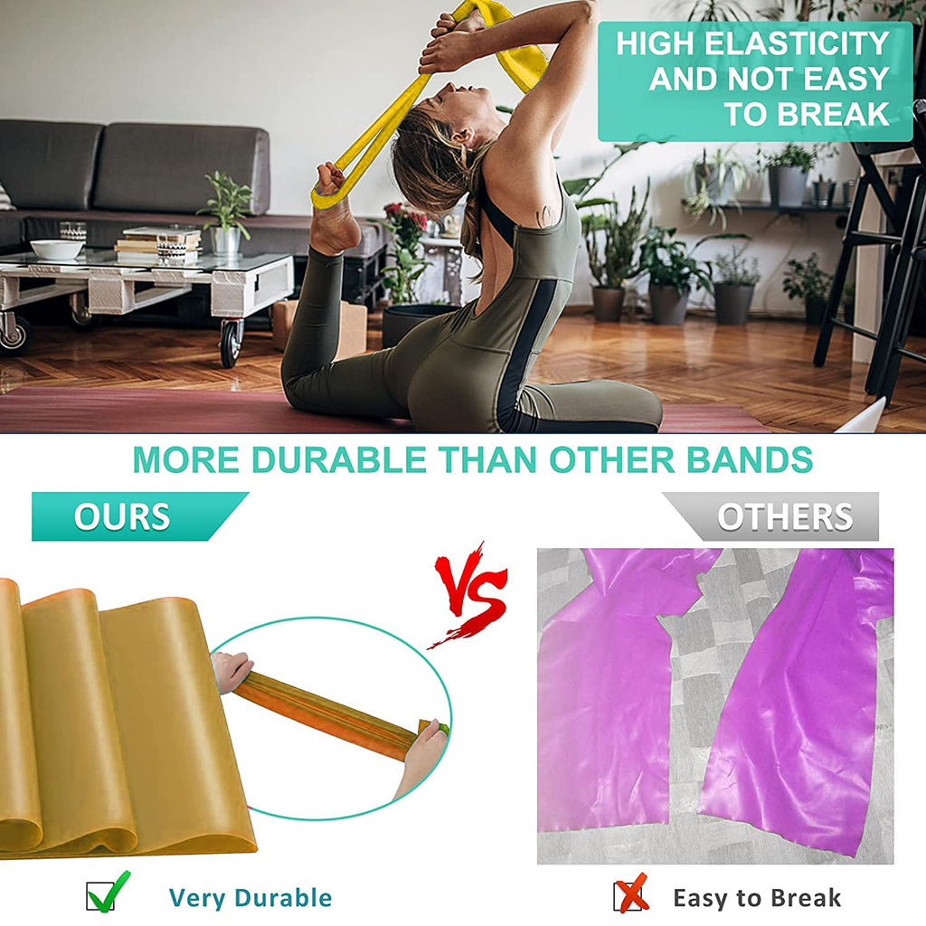 Wearslim Resistance Bands Exercise Elastic Bands Latex Bands for Pilates Yoga Phycial Therapy Rehab Home Gym Workout Fitness, Workout Loops for Booty, Glute, Leg & Thigh Exercising (1.5 Meter Yellow)