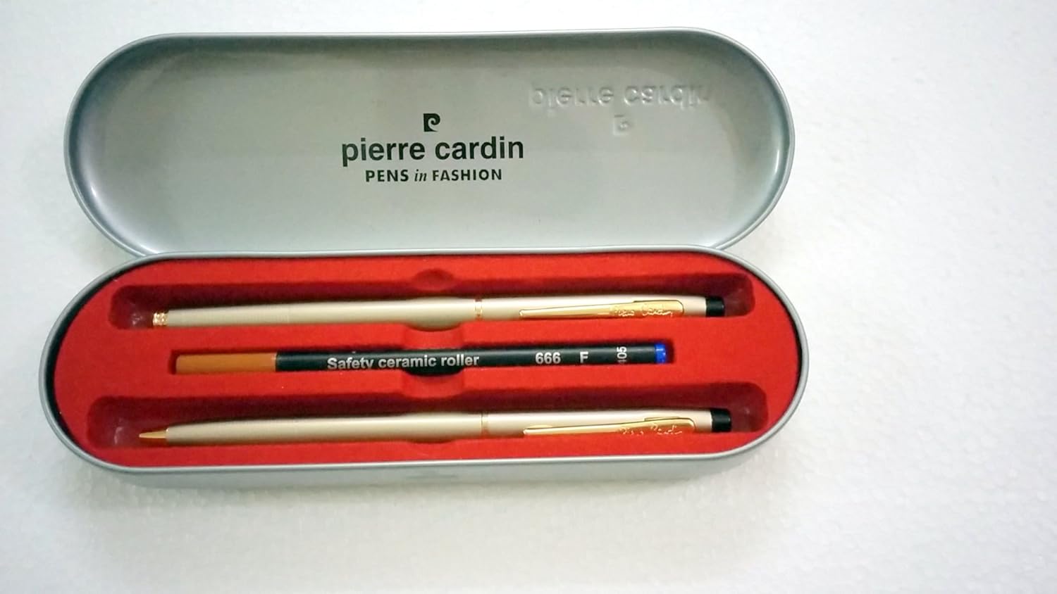 Pierre Cardin Kriss Satin Nickle Premium Pen Set | Luxurious Roller Ball Pen & Ball Pen Combo | Ideal for Festive & Corporate Gifting