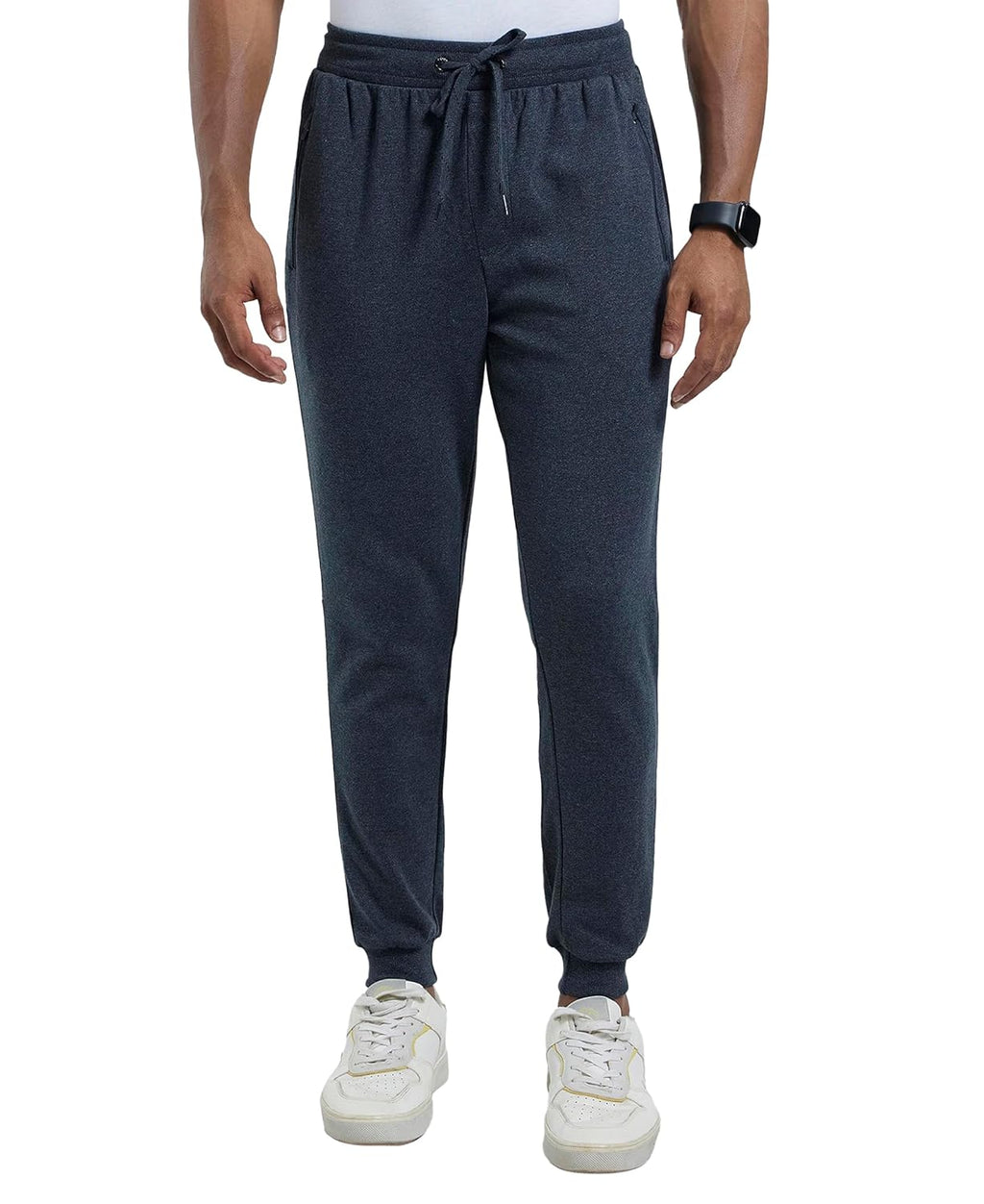 NOBERO Men Mid- Rise Classic Straight Fit Joggers