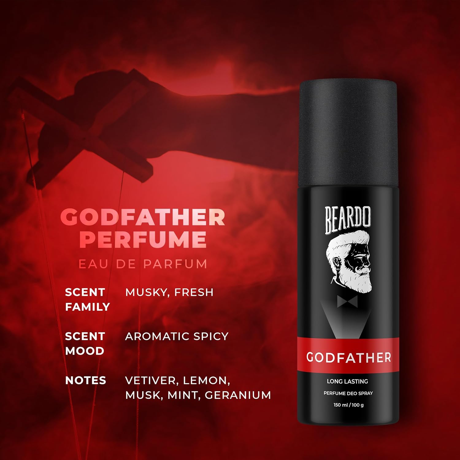 BEARDO Legacy & Godfather Perfume Body Spray For Men 150Ml Each (Set Of 2) Citrus Aromatic Spicy | Deodorant | Long Lasting Perfume| Gift For Men | Gift For Friends
