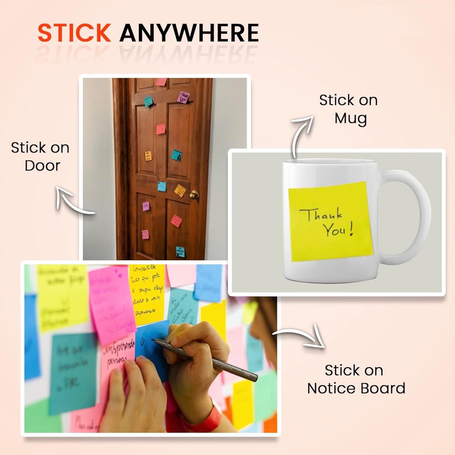 Cubic Multicolour Sticky Notes – 400 Sheets | 5 Bright Colours (80 Sheets Each) | Self-Adhesive, Removable & Residue-Free Memo Pads | Ideal for Notes, Reminders, Planning, Study & Office Use