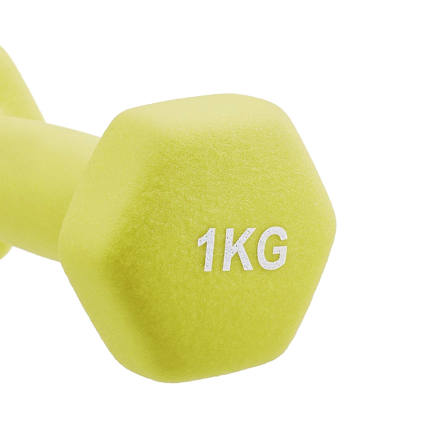 Amazon Brand - Solimo Neoprene Dumbbell 1kg, Set of 2 (Light Green)
