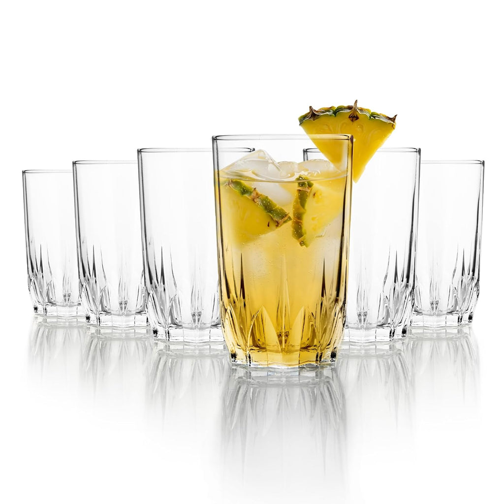 CELLO Glaze Tumbler Glasses Set of 6, 180 ml Transparent | Dishwasher Safe Toughened Crystal Clear Glass | Daily Use Tranparent Drinking Glass Set for Water, Cocktail, Juice, Milkshake, Coke, Soda