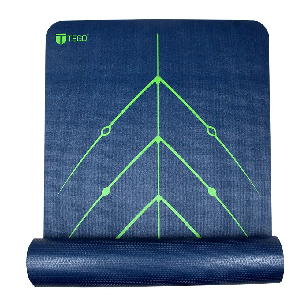 4MM Thick, Light Weight with Anti-Slip Dual Side Embossed Yoga Mat with Carrying Strap For Men aand Women (4MM, Blue)