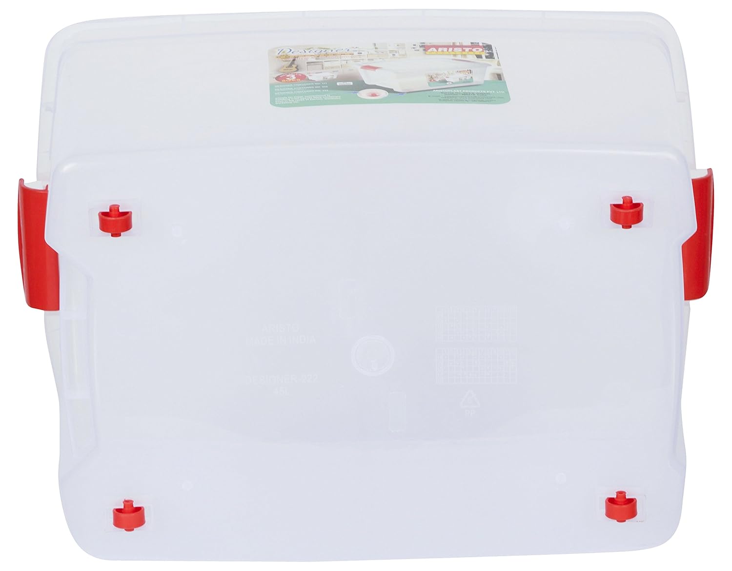 ARISTO Multipurpose Plastic Storage Container Box with Wheels 25 LTR (Clear, Transparent)