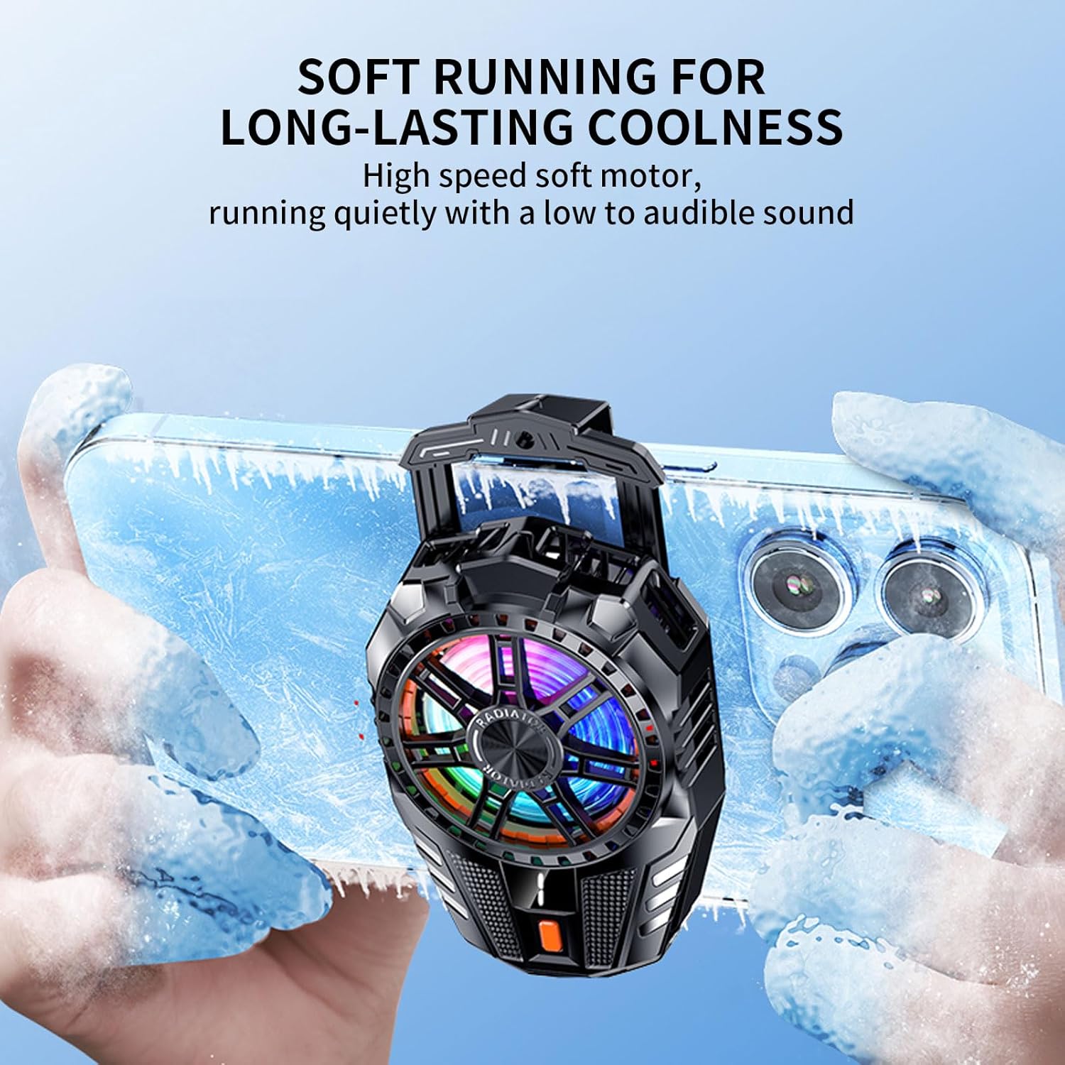 STRIFF Mobile Cooling Pad |Mobile Cooler | Gaming Fan | for Instant Cooling Advanced Refrigeration Chip & LED Temperature Display Compatible for Android and iPhones - (Black)