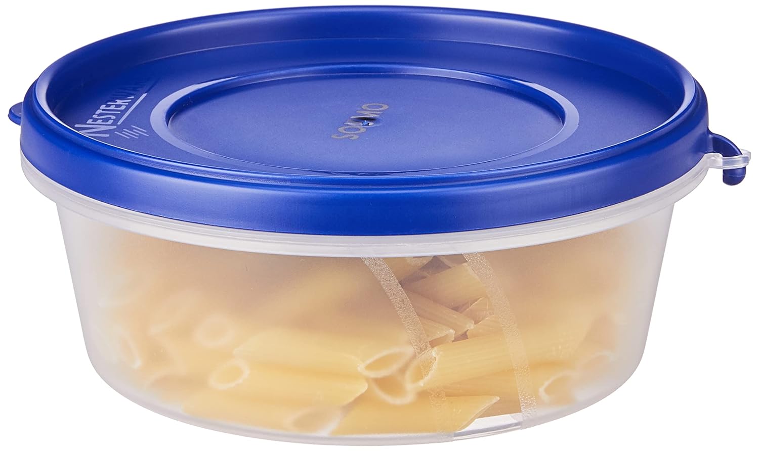 Amazon Brand - Solimo Nestable & Stackable Polypropylene Container Set, Round, 500 ml, Set of 3, Blue