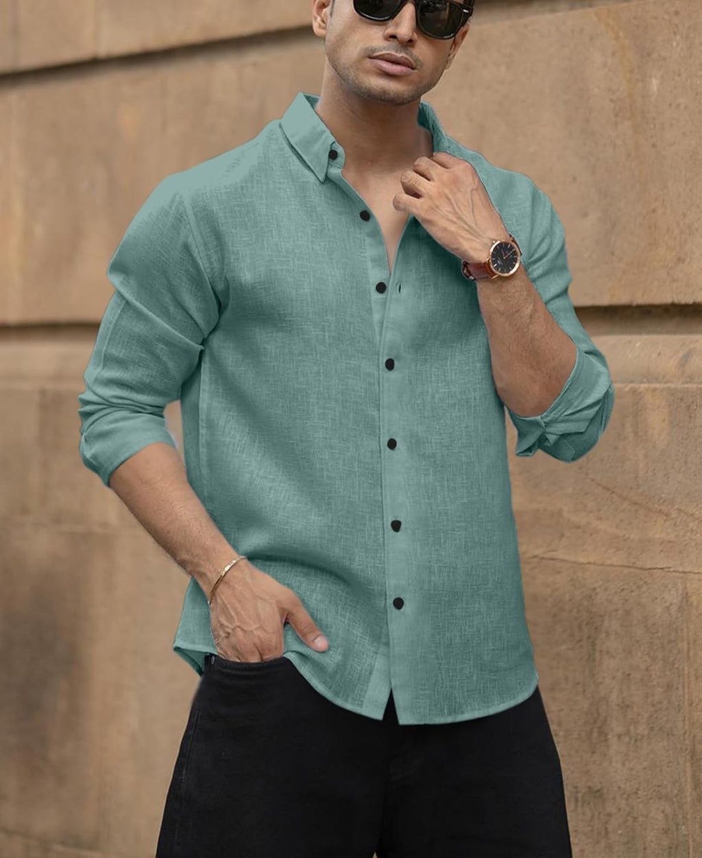 Men’s Cotton Linen Full Sleeve Shirt – Casual & Formal, Breathable Summer Shirt for Men, Regular & Slim Fit Button‑Down Linen Cotton Blend