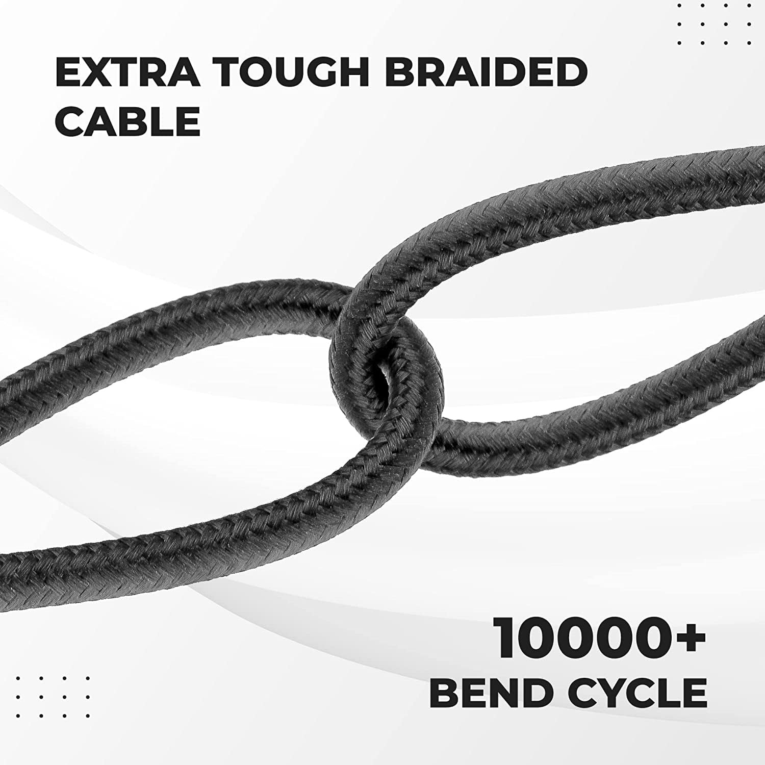 Ambrane Unbreakable 3 in 1 USB Fast Charging USB Cable with Type C, Lightning, Micro USB Port with 2.1 A, Compatible with iPhone, iPad, Samsung, OnePlus, Mi, Oppo, Vivo, Xiaomi, 1.25M (Trio-11, Black)