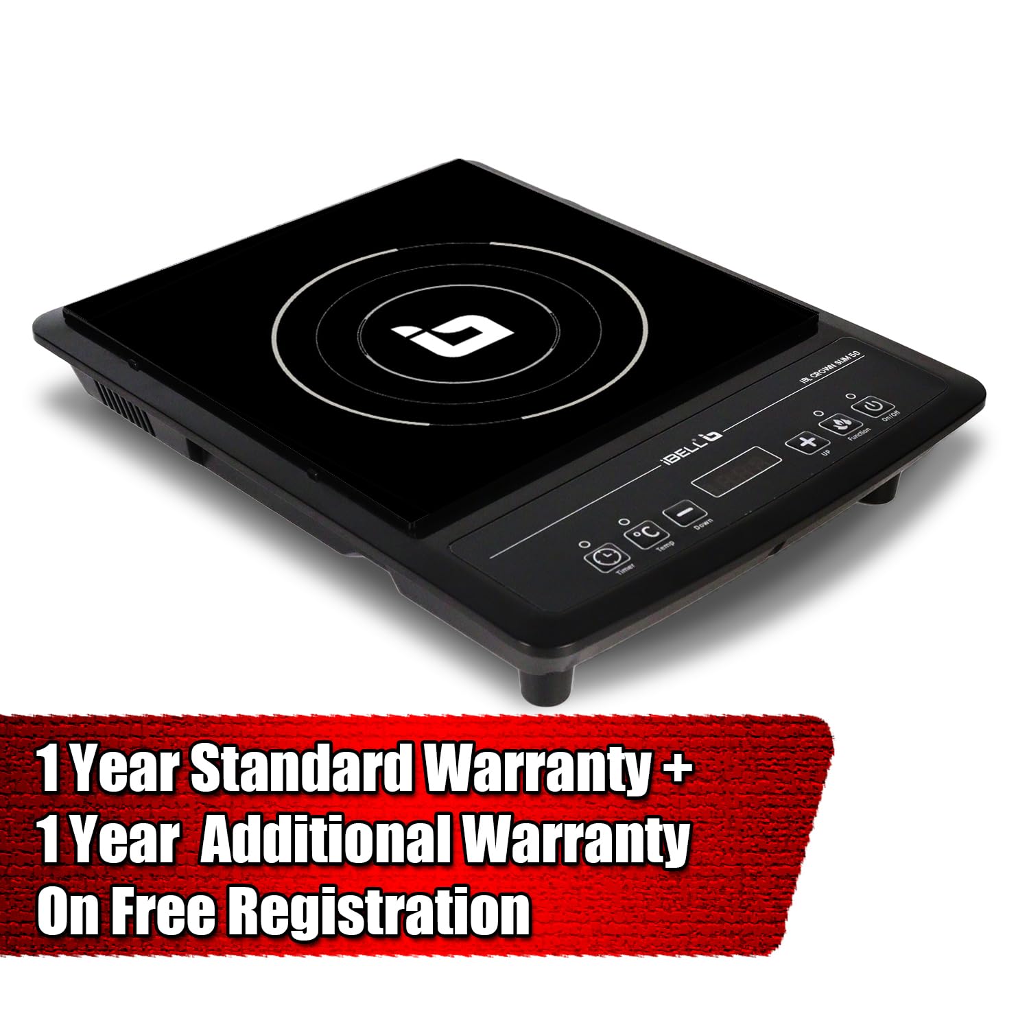 IBELL SLIM50 Induction Cooktop, 2000W, BIS Certified, LED Display, 2 Yr Warranty, Auto Shut-Off, Over Heat Protection (Black)