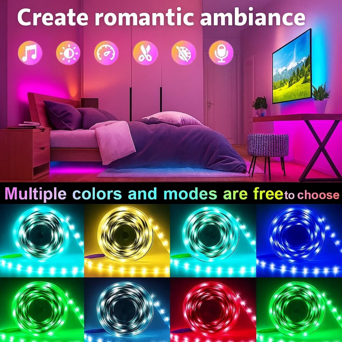 KSIPZE LED Strip Lights 5M | Waterproof 300 LEDs Color Changing Lights | Bluetooth & 42-Key IR Remote | RGB LED Strip with 16 Million Colors | Music Sync & App Control | Bedroom, Home, Party Decor