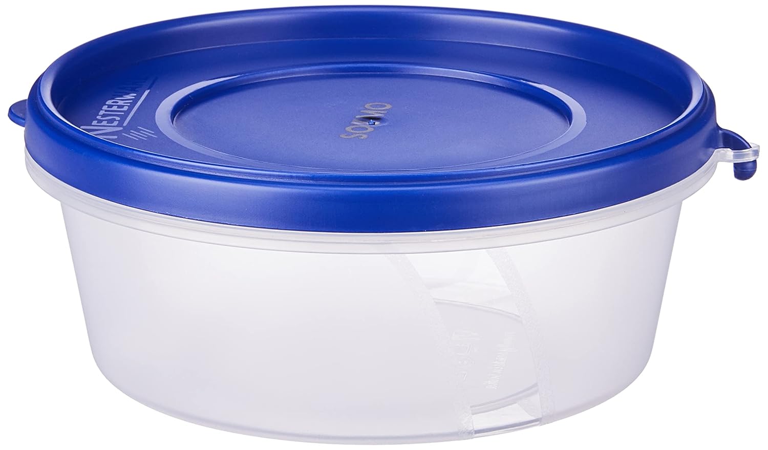 Amazon Brand - Solimo Nestable & Stackable Polypropylene Container Set, Round, 500 ml, Set of 3, Blue