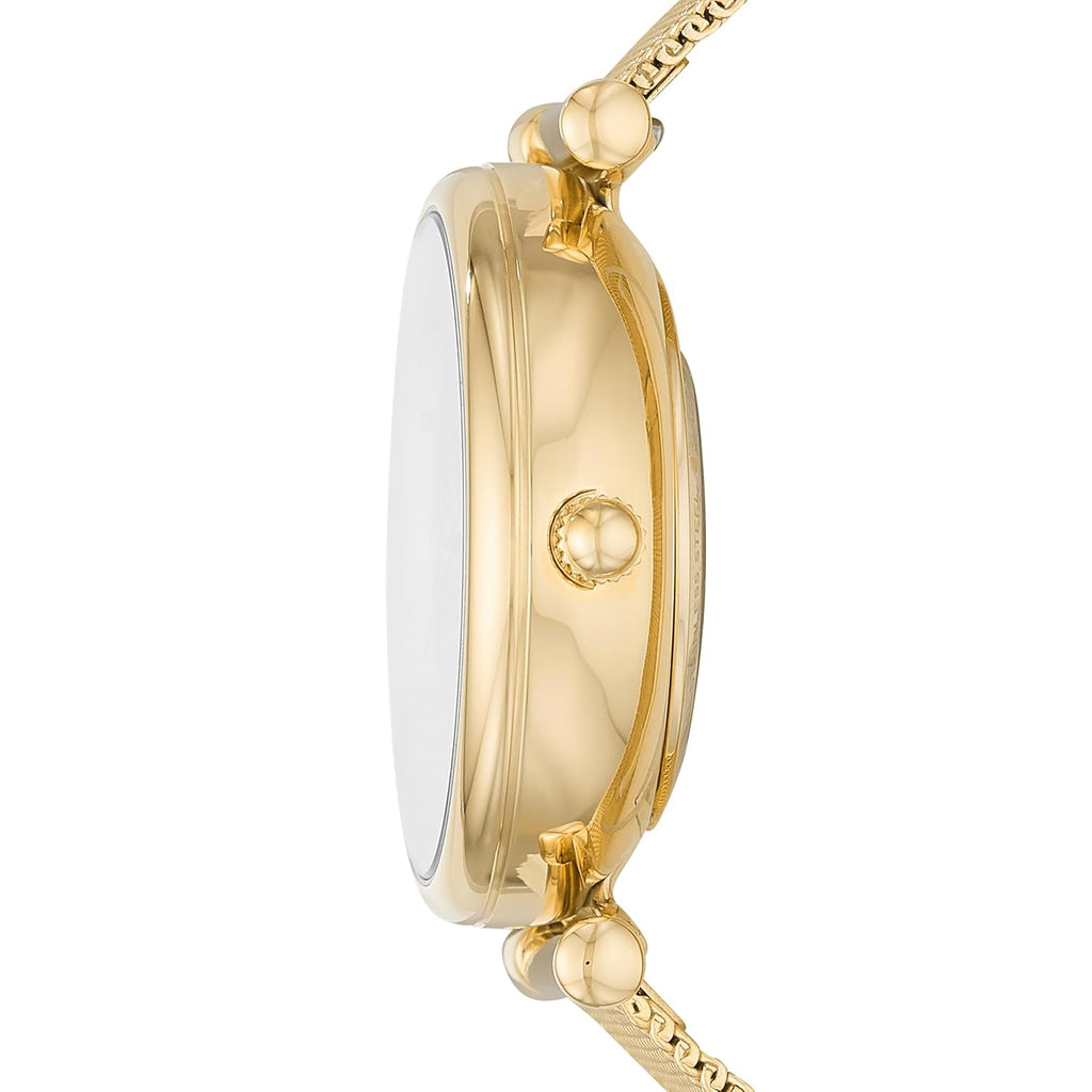 Fossil Women Stainless Steel Carlie Analog Gold Dial Watch-Me3250, Band Color-Gold