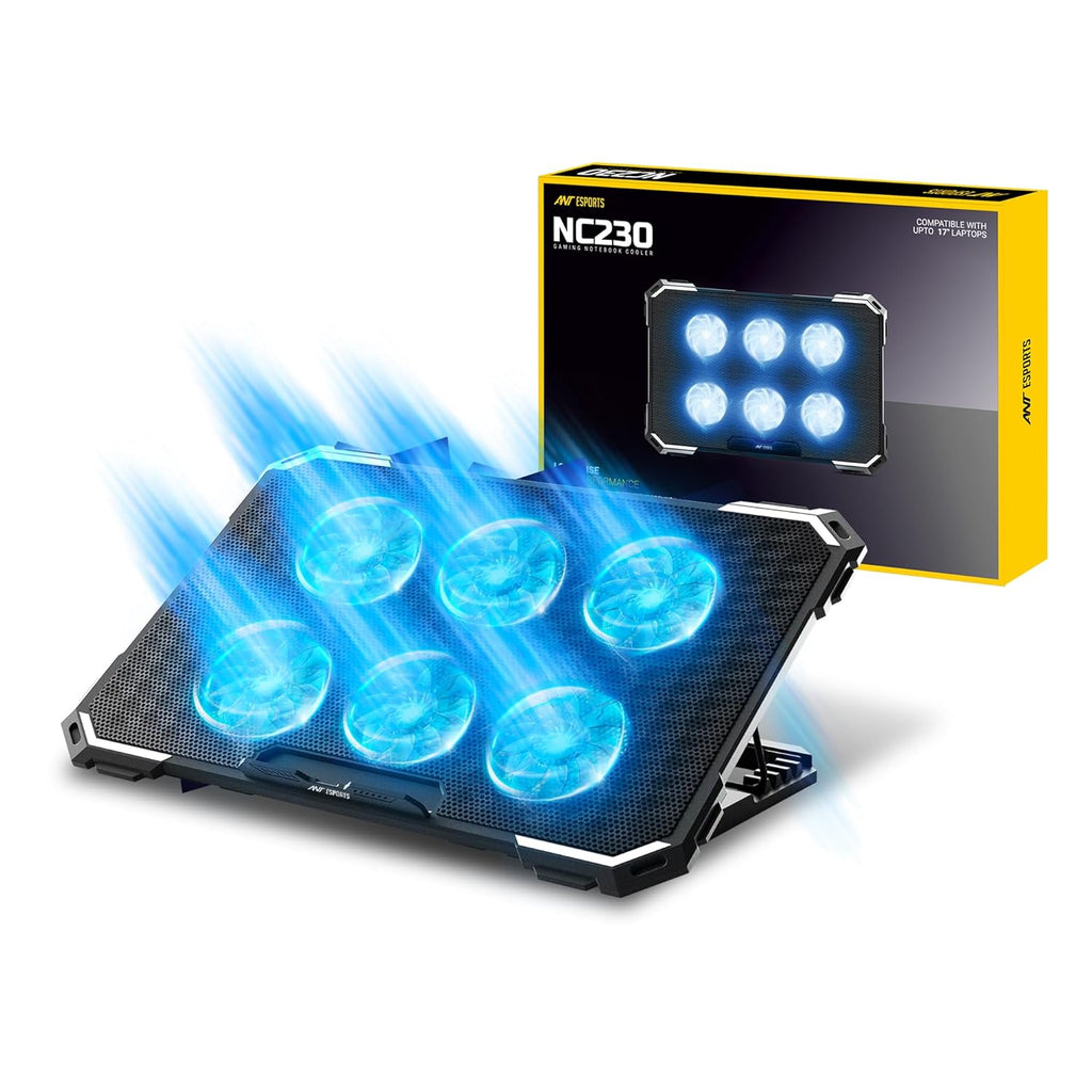 Lapcare Chillmate Powerful Laptop Cooler Pad with Dual 125mm Fans, Silent Operation, Adjustable Fan Speed, Controls, USB, 5 Step Retractable Stand and Mobile Holder