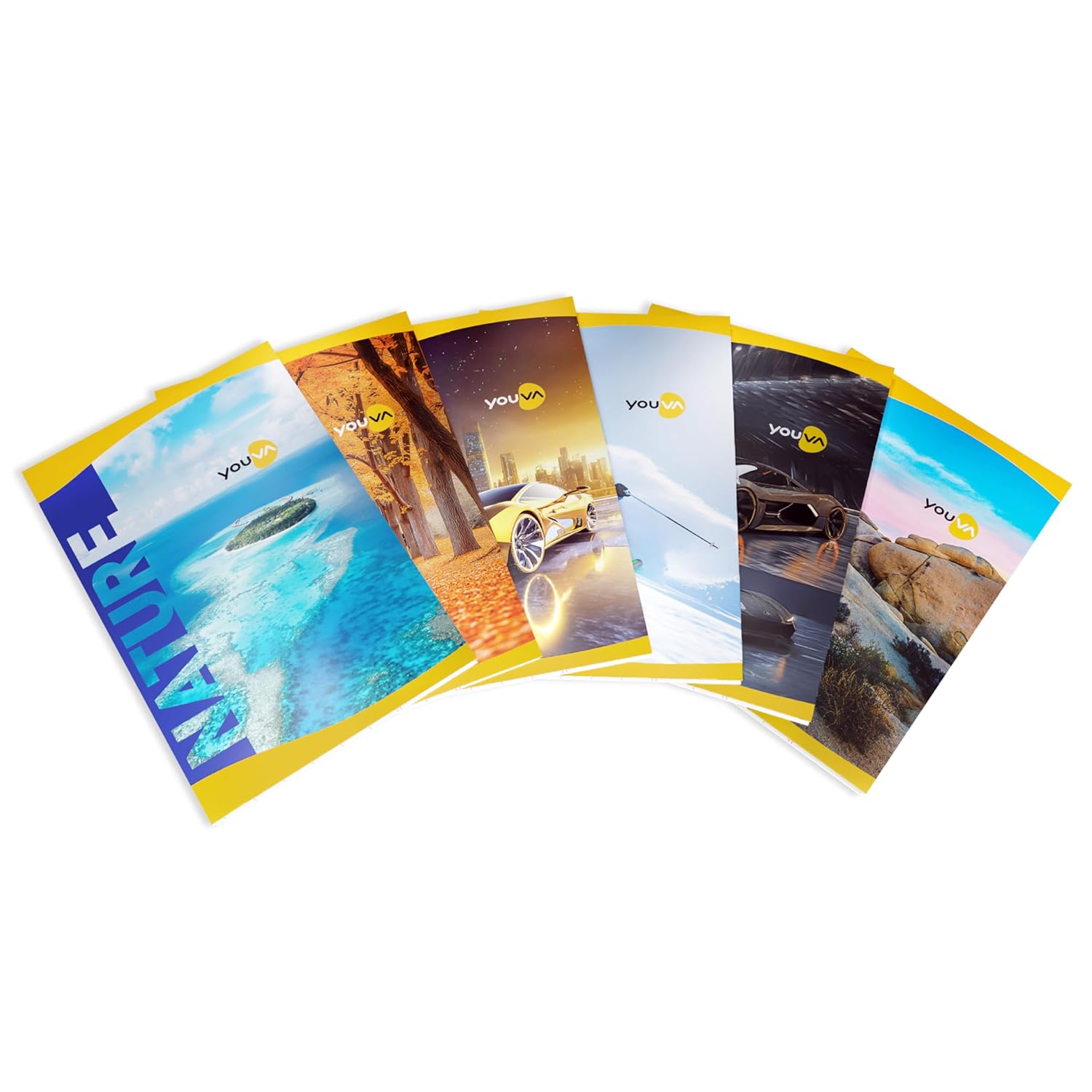 YOUVA Navneet Soft Bound Long Book/Soft cover Notebook for Students | Single Line | 172 Pages | Pack of 6 | Regular Size 17 cm x 27 cm