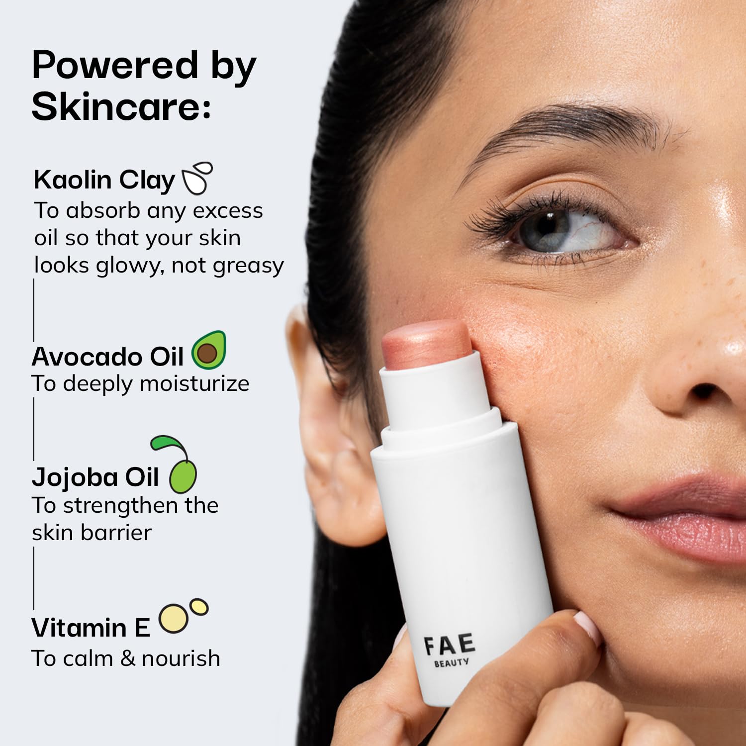 FAE Beauty Double Dew Highlighter | All-Over Multi-Use Illuminator | Long Wear | Ultra Fine Shimmer | Soft, Radiant Finish | Buildable, Blendable, Silky Formula | Enriched with Avocado oil, Jojoba oil & Vitamin E | Shade - Beam (7.5 g)