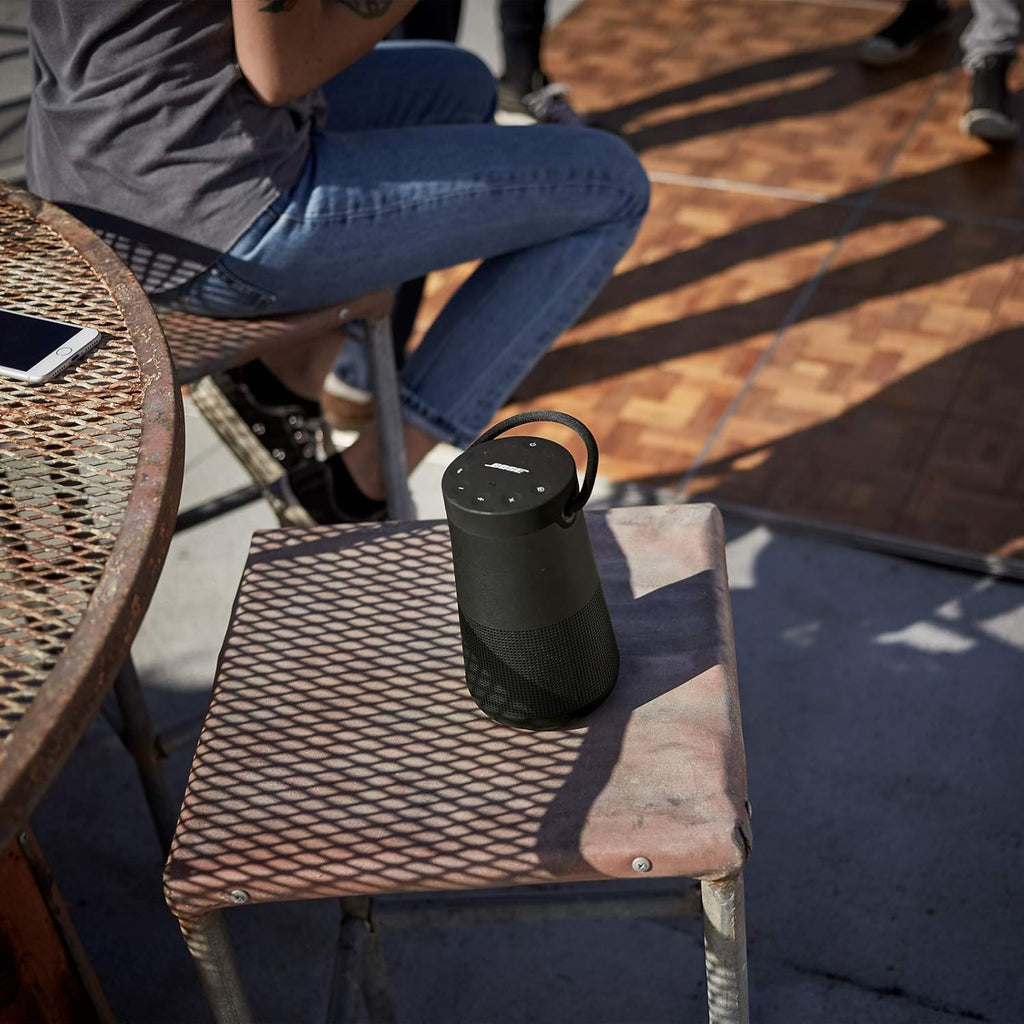 Bose SoundLink Revolve+(Series II) Portable and Long-Lasting Bluetooth Speaker with 360° Wireless Surround Sound, 17 Hours of Battery Life, Water and Dust Resistant (Triple Black)