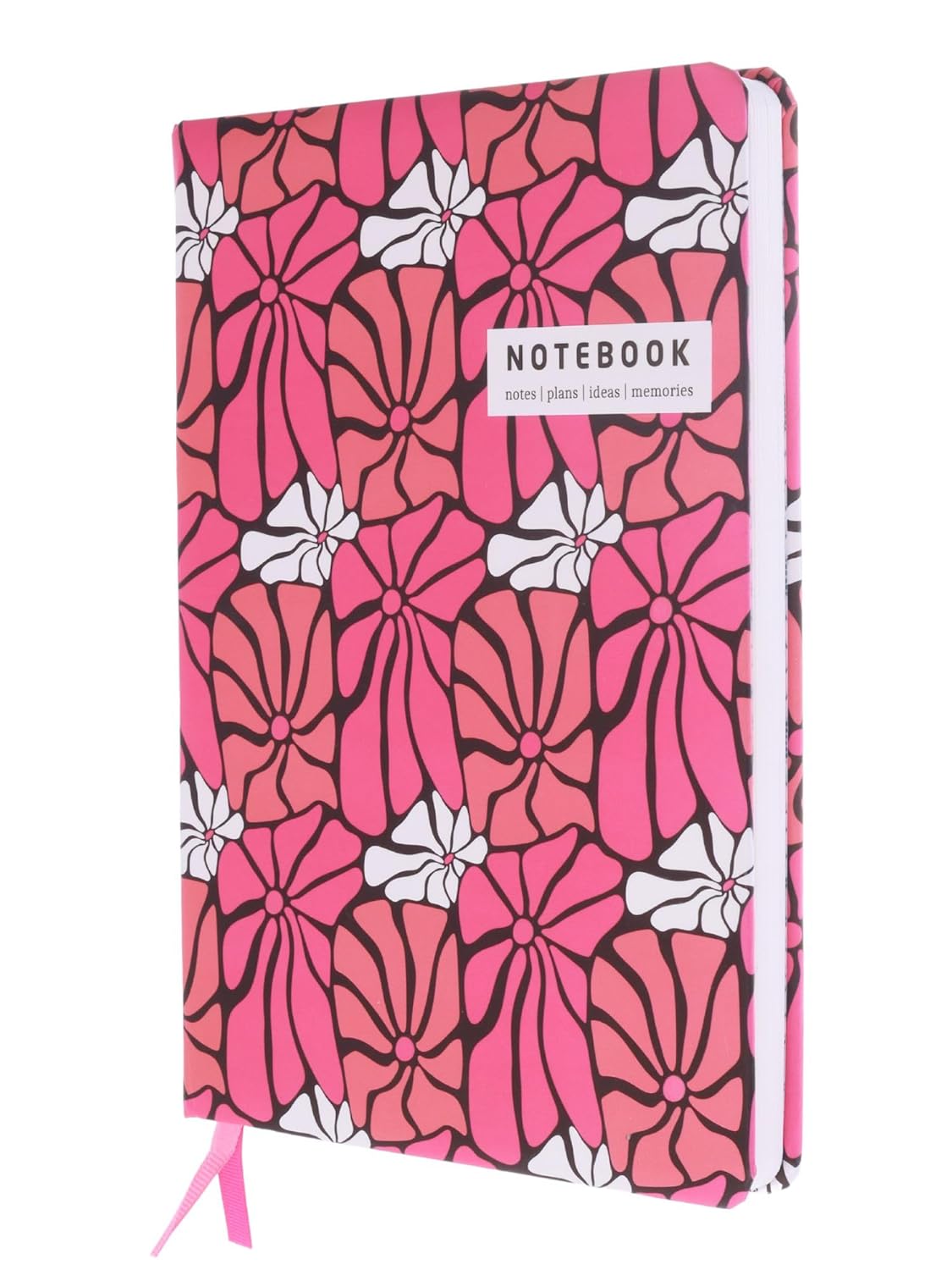 DOODLE Hard Bound Soft Foam Padded Hard Cover Paper Notebook | Compact A5 Size (8.25 x 5.7) | 160 Pages, 80 gsm | Flat Opening | Round Corners | Soft Foam Padding | 2 Bookmark Ribbons - Retro Bloom