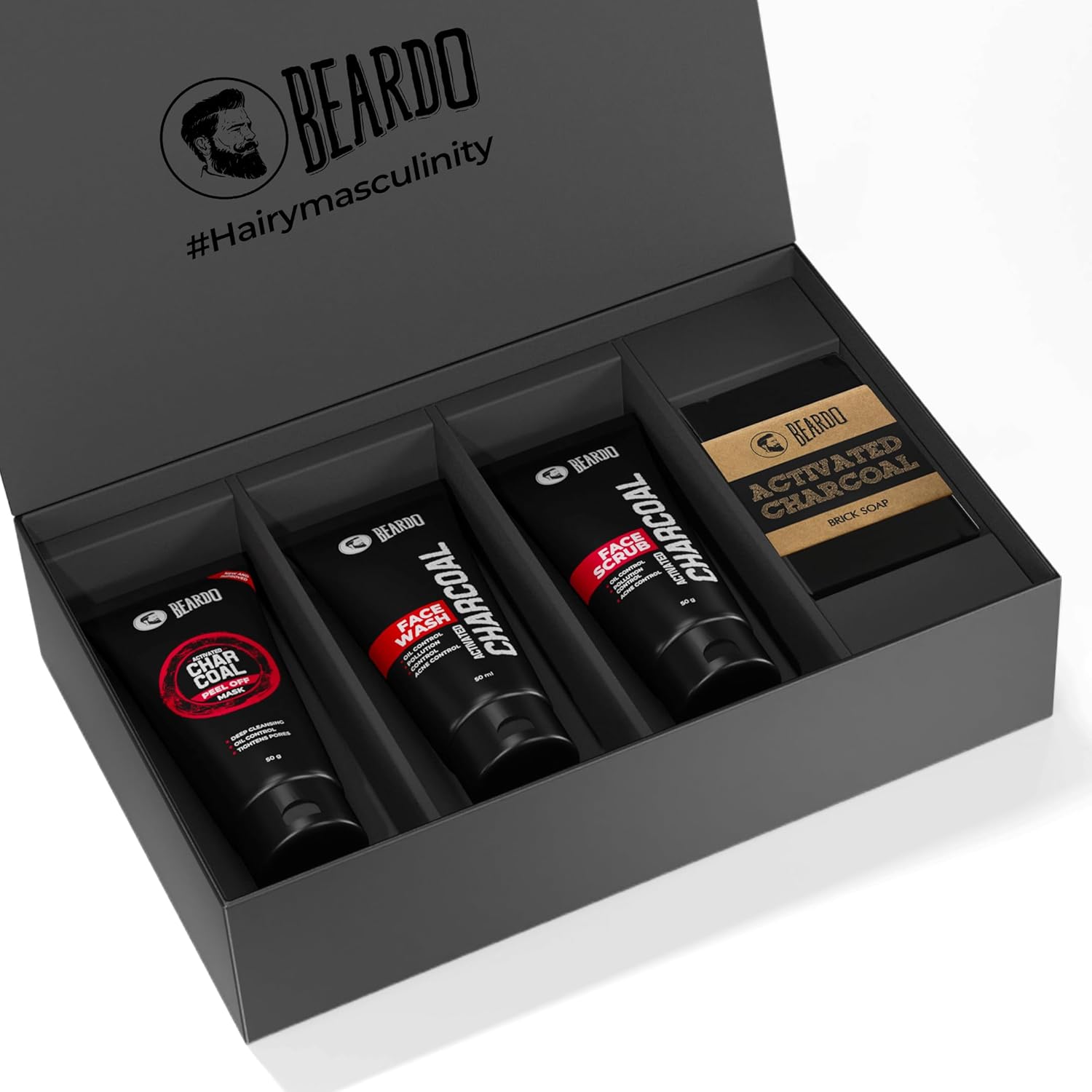 Rubab Men 4-in-1 Beard Kit for Men| Advance Beard Growth Oil, Face & Beard Wash, Beard Brush & Wooden Beard Comb| Everyday Beard Grooming Care