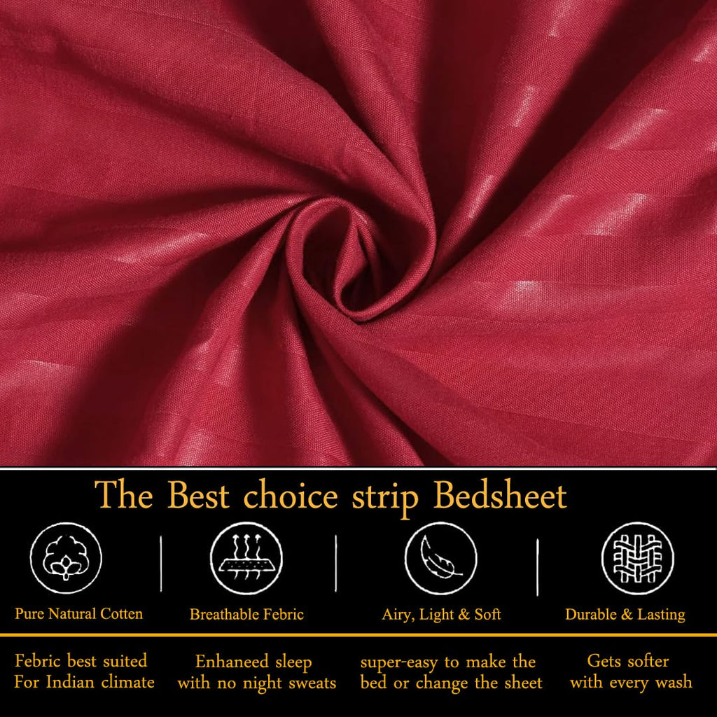 Urban Space Printed Bedsheet for Double Bed with 2 Pillow Covers, Glaced Cotton Microfiber Queen Size Bedsheet, Soft-Breathable Wrinkel Free Bedsheet (90 x 100 Inches - Camellia)