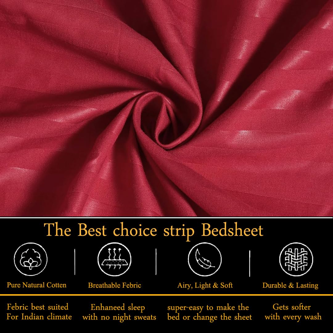 Urban Space Printed Bedsheet for Double Bed with 2 Pillow Covers, Glaced Cotton Microfiber Queen Size Bedsheet, Soft-Breathable Wrinkel Free Bedsheet (90 x 100 Inches - Camellia)