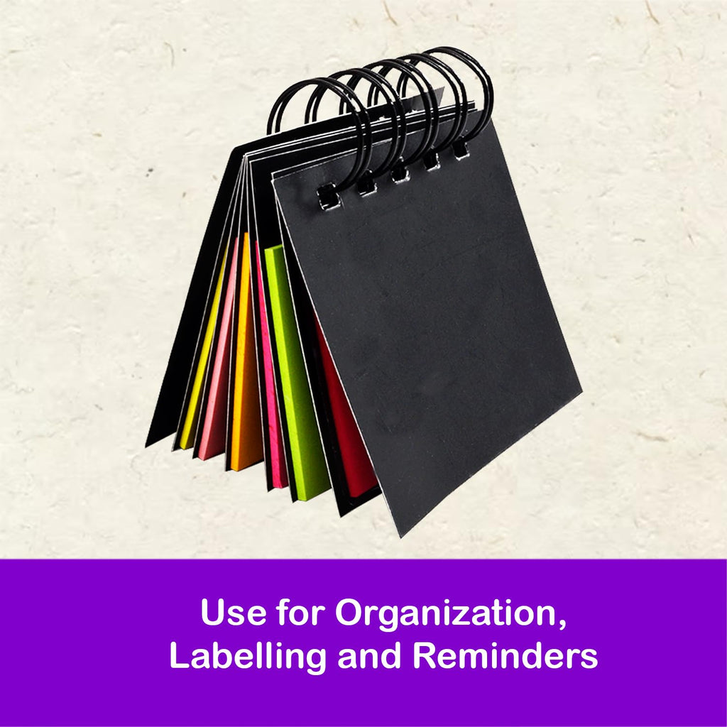 Amazon Brand - Solimo Sticky Notes Pad, Pocket-Size, Wirobound (2 x 3 Notes and Flags, 5 Colours)