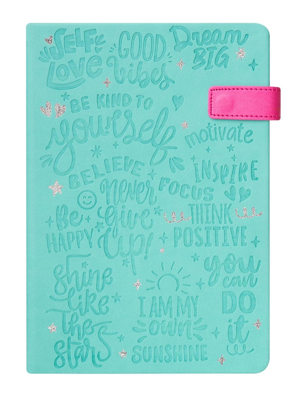 DOODLE A5 Premium Vegan Leather FlipBound Notebook | 8.25 x 5.7 |Undated 192 Pages, 80 GSM | Magnetic PU Leather Flip Closure | Lay Flat Design - Wonder Words