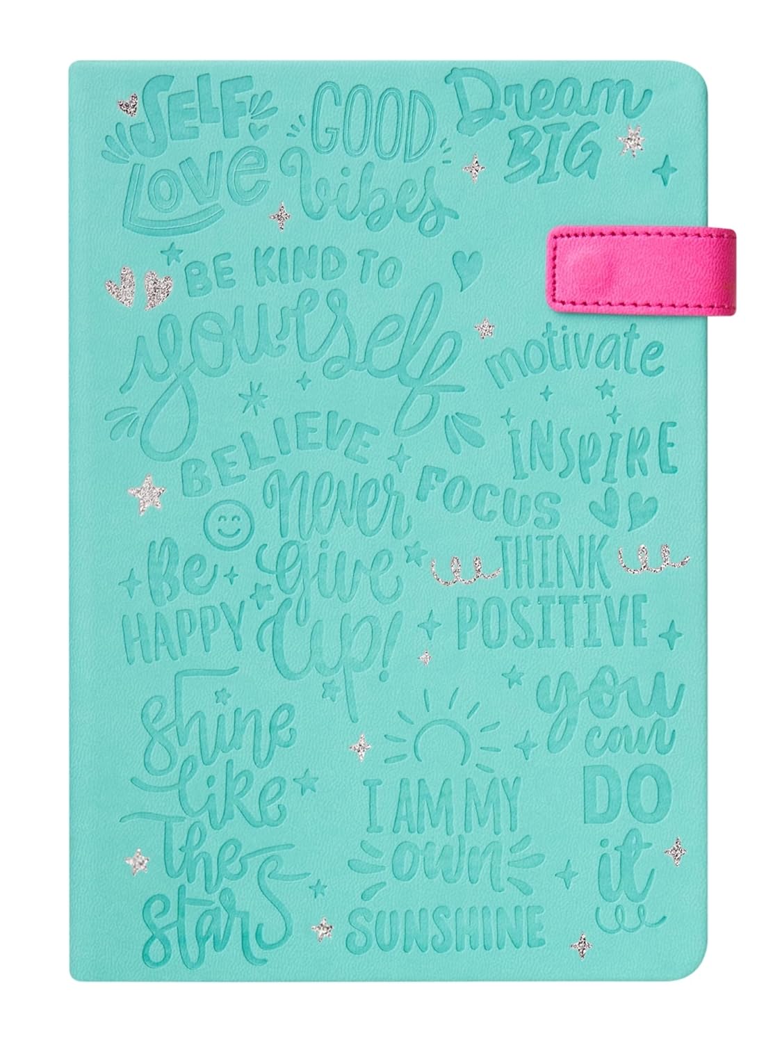 DOODLE A5 Premium Vegan Leather FlipBound Notebook | 8.25 x 5.7 |Undated 192 Pages, 80 GSM | Magnetic PU Leather Flip Closure | Lay Flat Design - Wonder Words