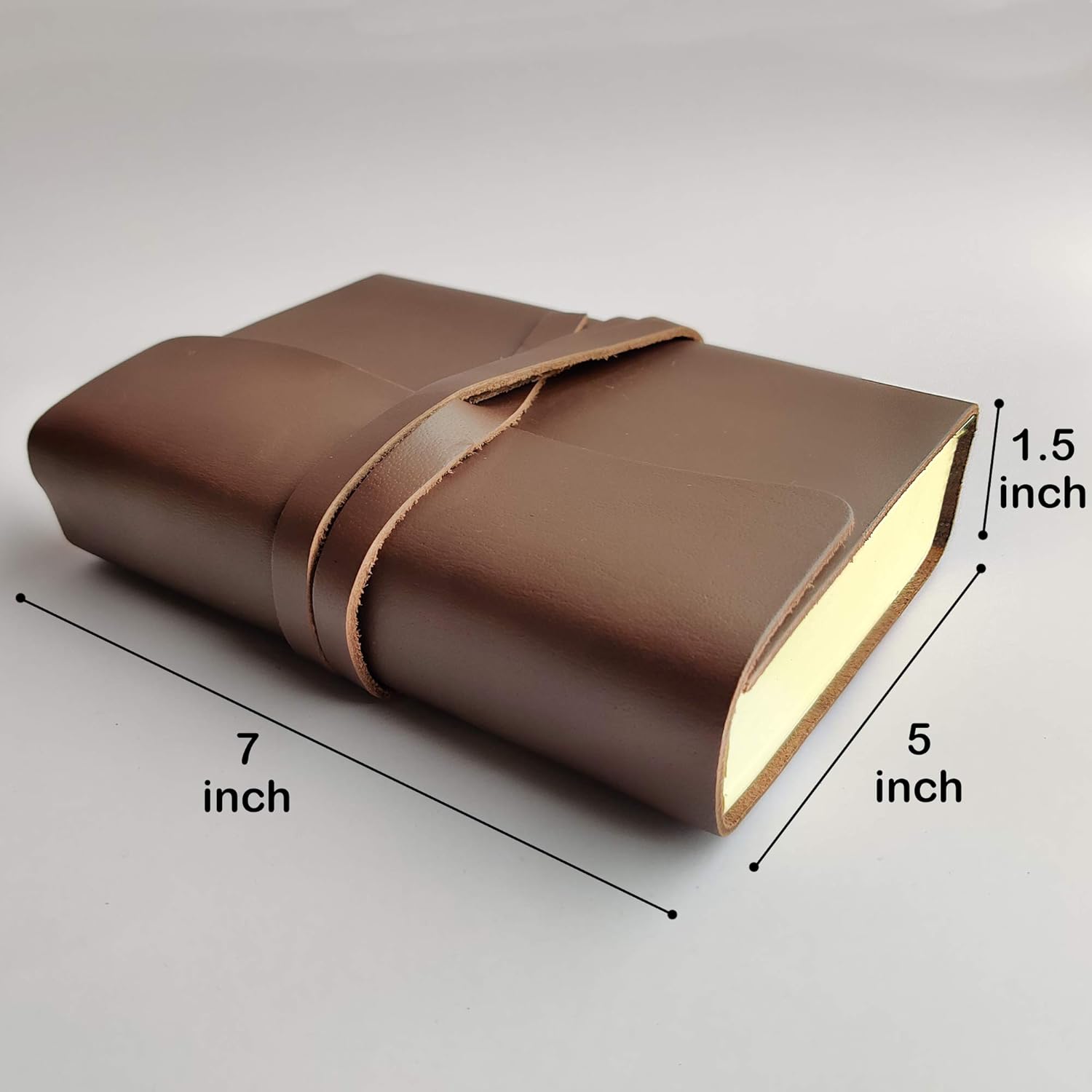 RUSTIC TOWN Handcrafted Full Grain Brown Leather Cover Journal to Write in Notebook Diary for Men Women Writers Artist Poet Gift for Him Her, 200 Pages