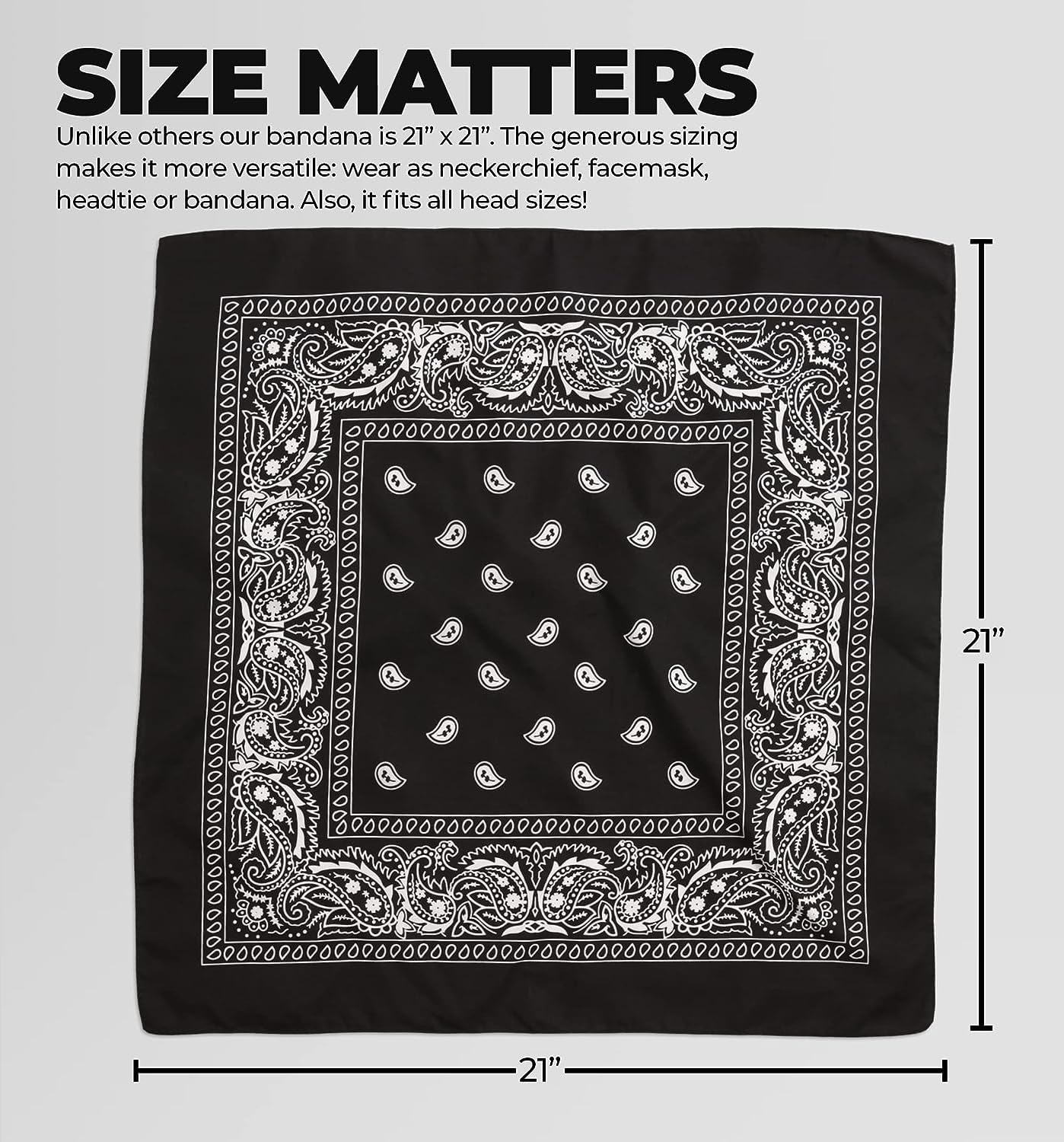 DIKHAWA Unisex Soft Breathable Cotton Paisley Printed Cowboy Bandanas,Headband,Scarf (Multicolour_50CM X 50CM)