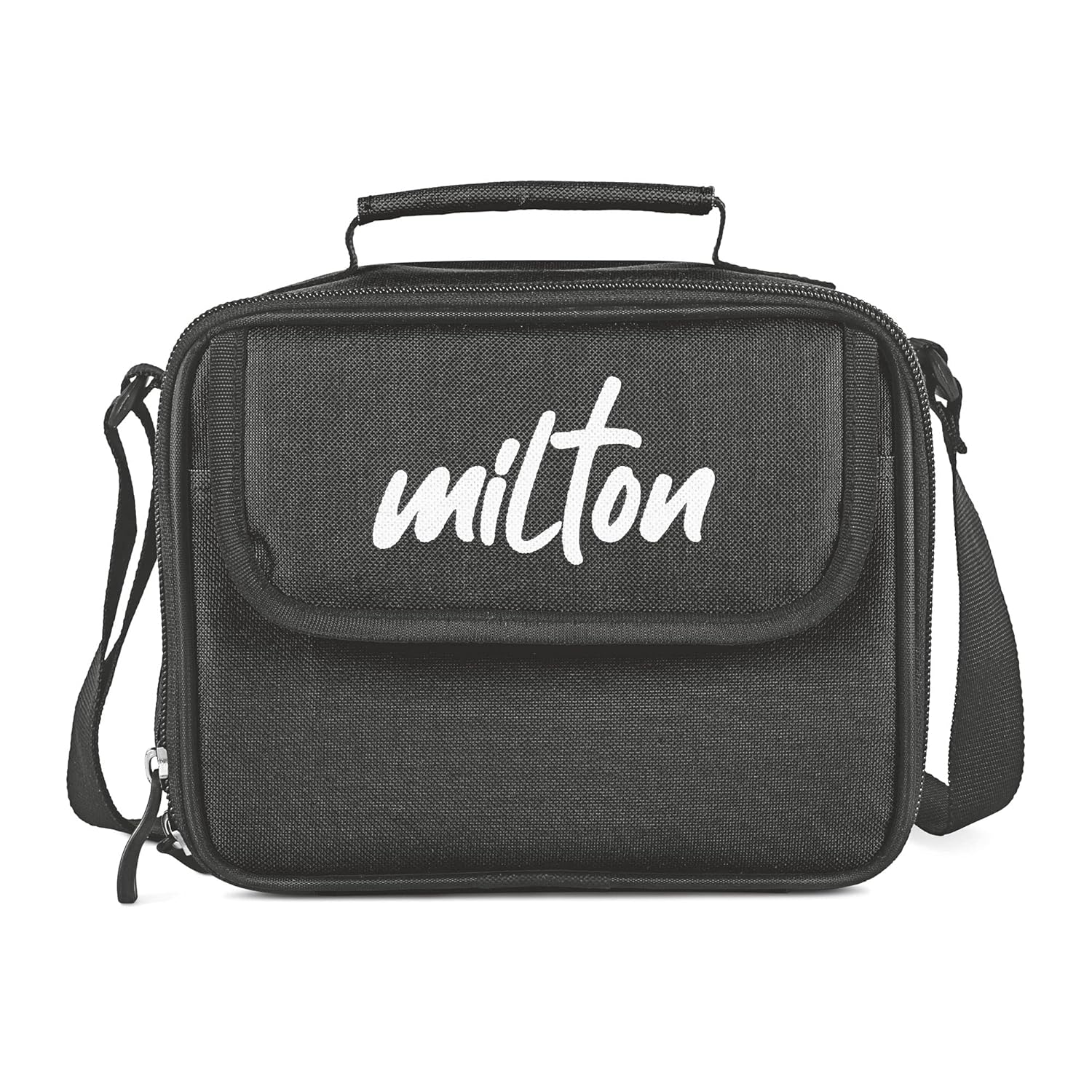 MILTON New Meal Combi Lunch Box with Insulated Fabric Jacket, 3 Microware Safe Plastic Containers 280 ml Each & Tumbler with lid 400 ml, Leak-Proof Tiffin for Office, College, Picnic, Black