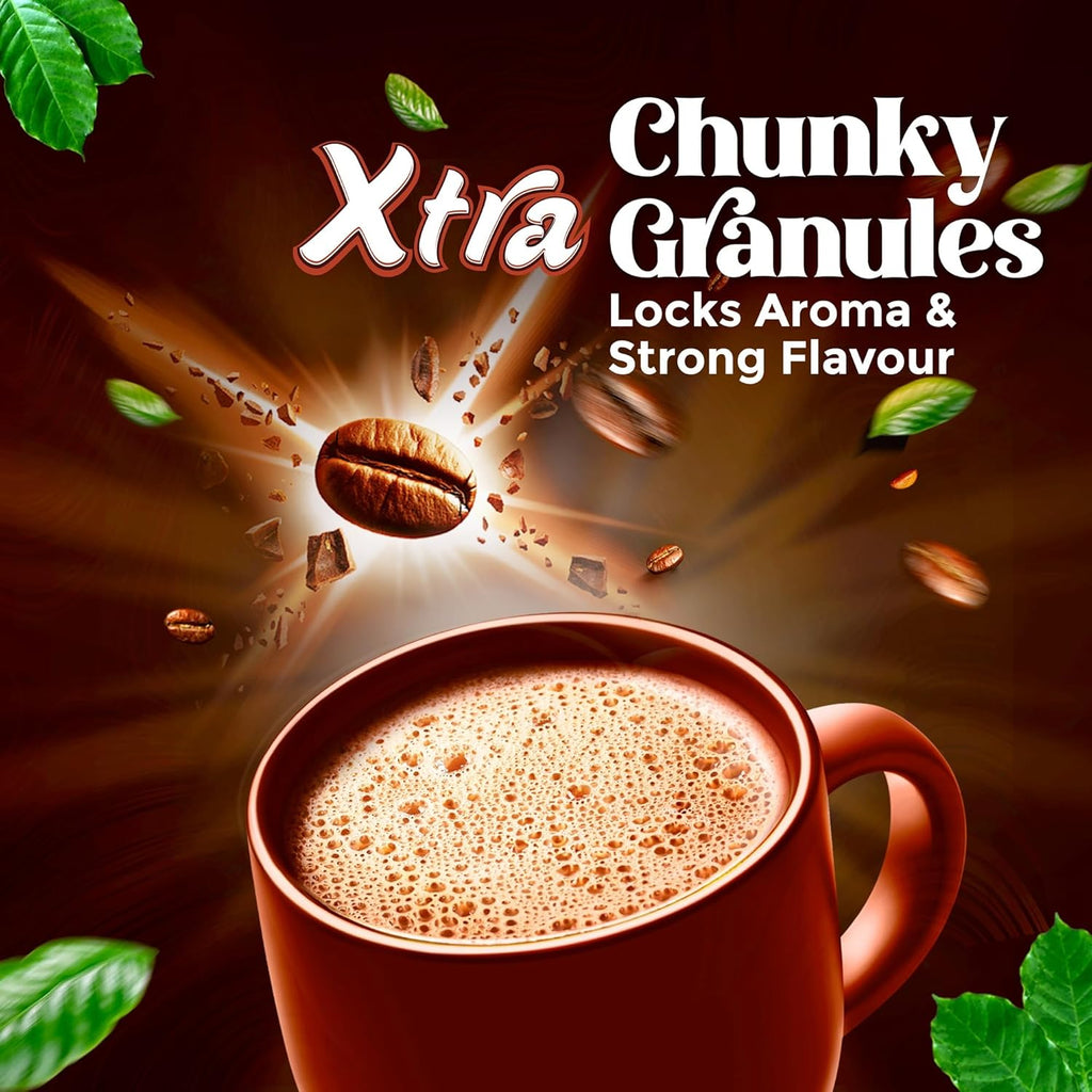 Continental Coffee Xtra Instant Coffee Powder | 200g Pouch | ‎70% Coffee 30% Chicory | South Blend Instant Coffee | Medium Roast | Premium Blend of Arabica & Robusta | Rich Aromatic Coffee