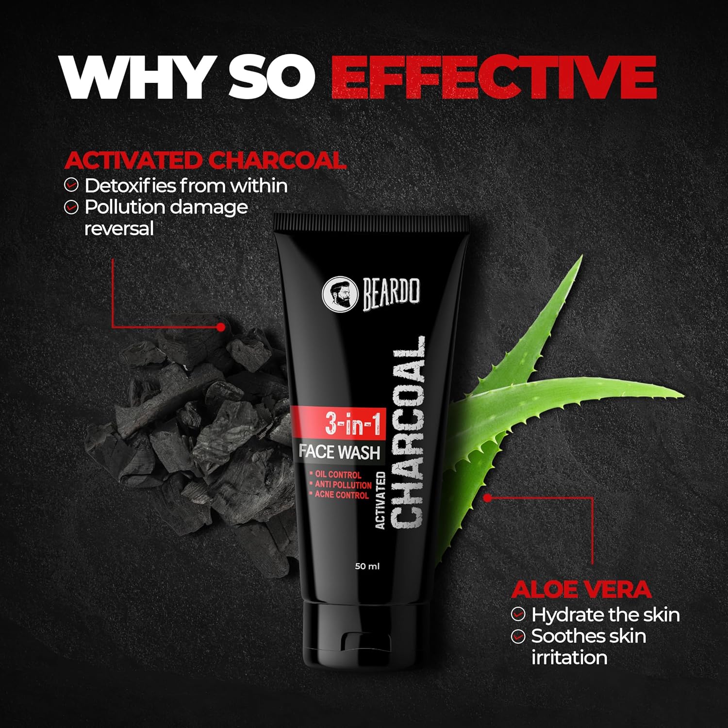 Beardo Charcoal 4-in-1 Giftset for Men | Complete Face & Body kit, pack of 4 (Facewash, Peel-off mask, Scrub, Soap) | Rakhi Gift for Brother | Gift for boyfriend | Gift for Men | Gift for Brother